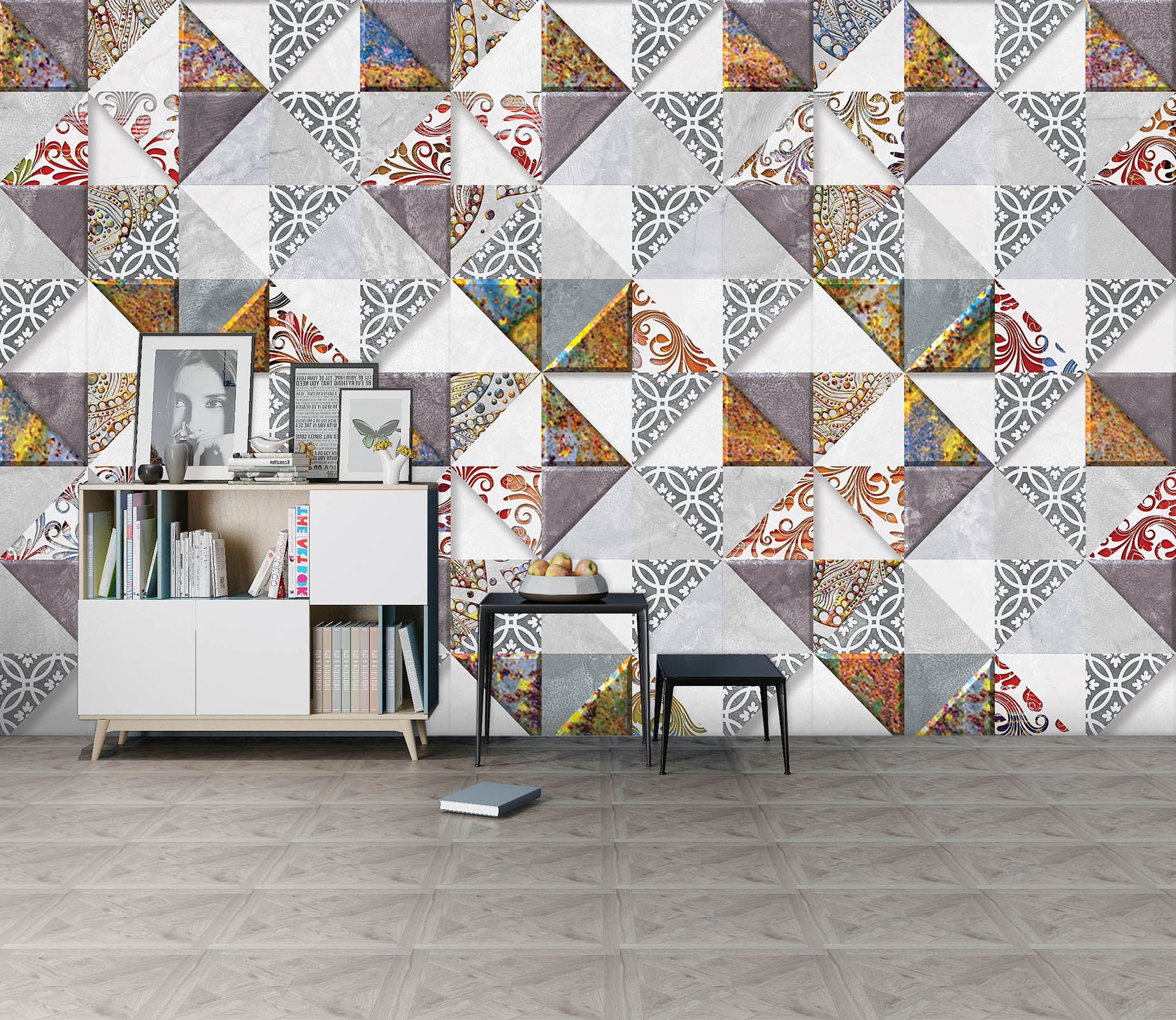 3D Tile Pattern 2064 Wall Mural Wall Murals