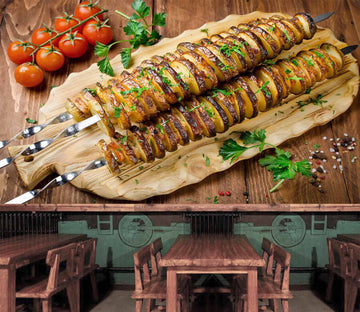 3D Grill Kebab Shop BBQ 316 Wall Mural Wall Murals Commercial