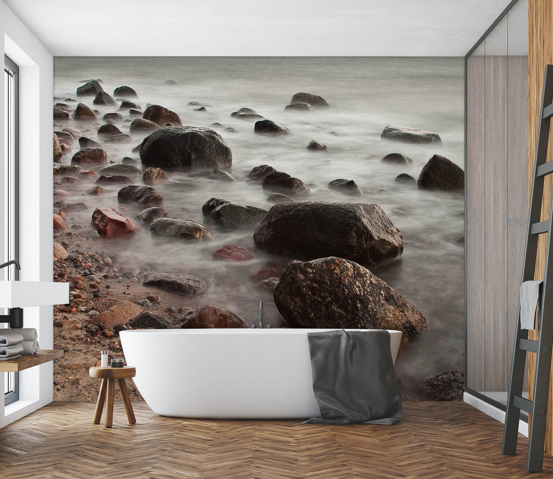 3D Seaside Stone 2008 Wall Mural Wall Murals