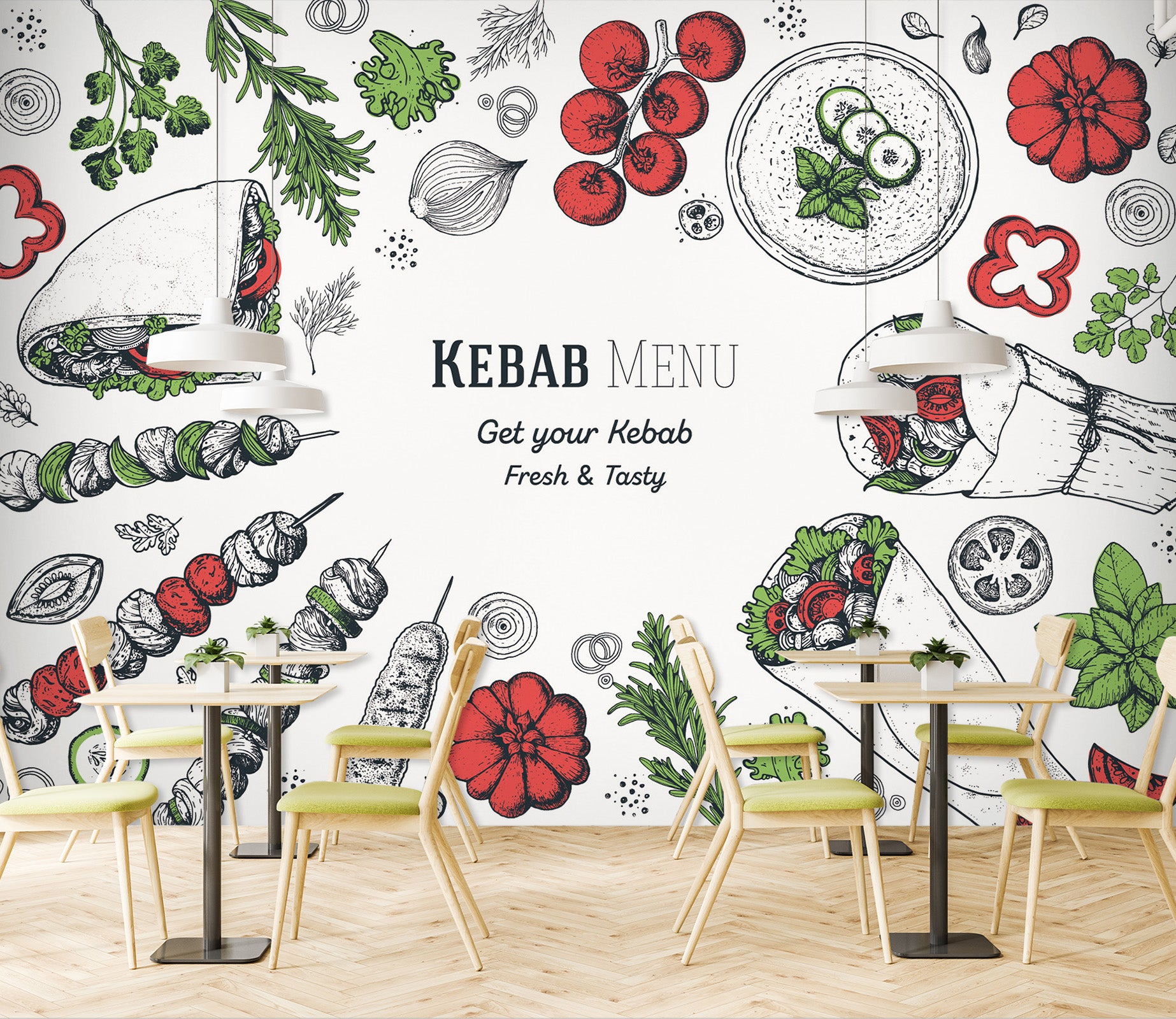 3D Grill Kebab Shop BBQ 328 Wall Mural Wall Murals Commercial