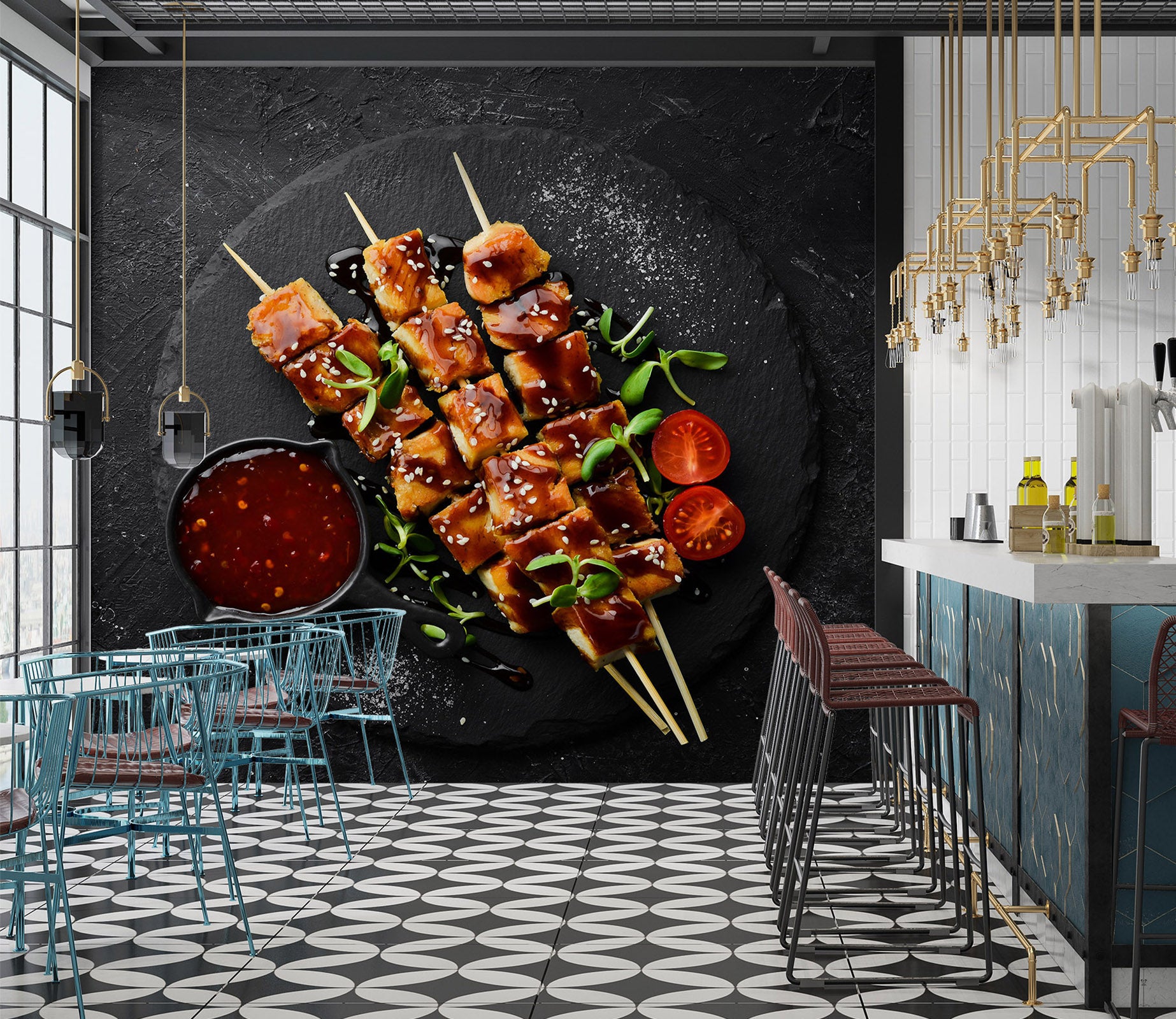 3D Grill Kebab Shop BBQ 339 Wall Mural Wall Murals Commercial