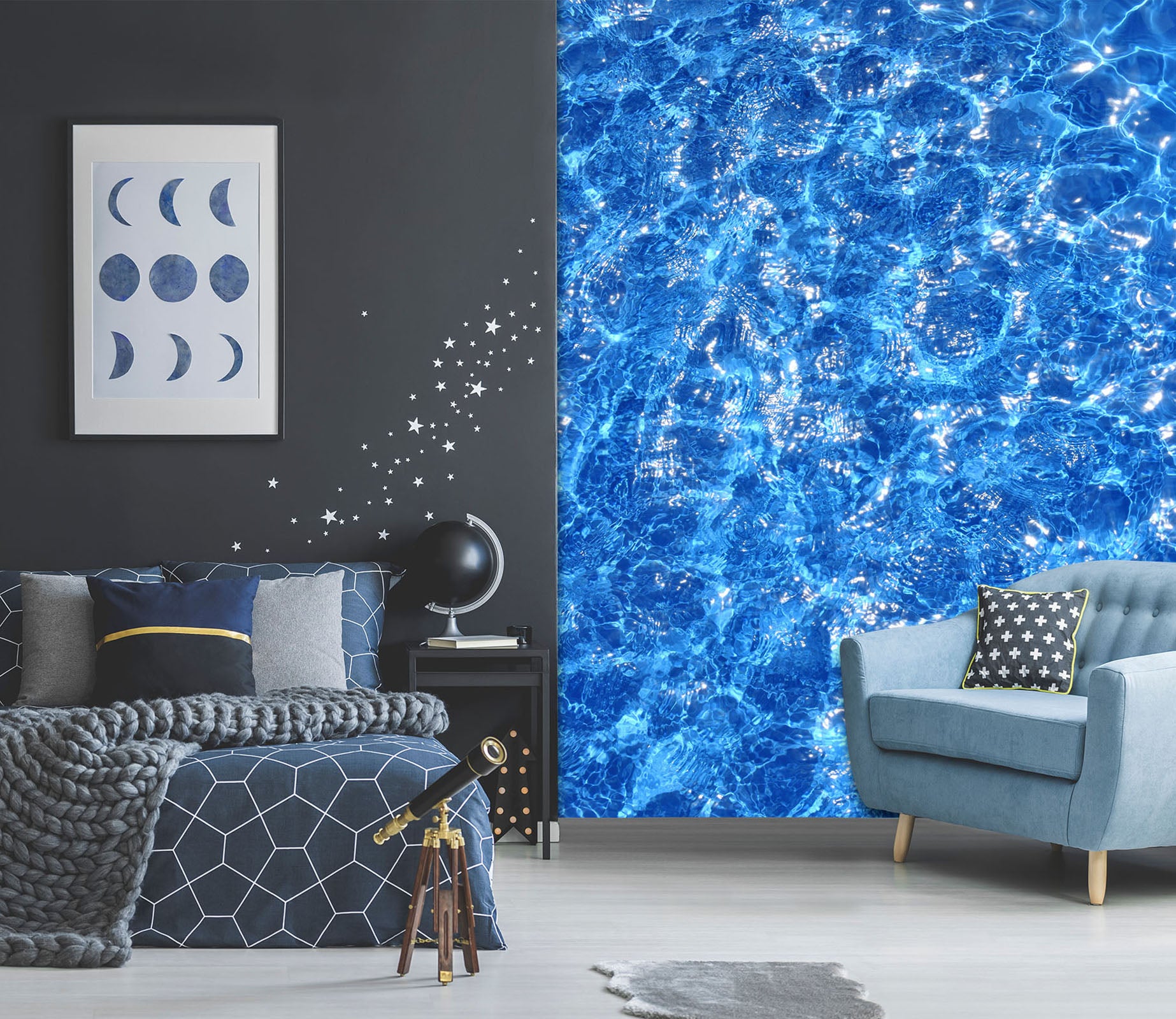 3D Blue Water 2094 Wall Mural Wall Murals