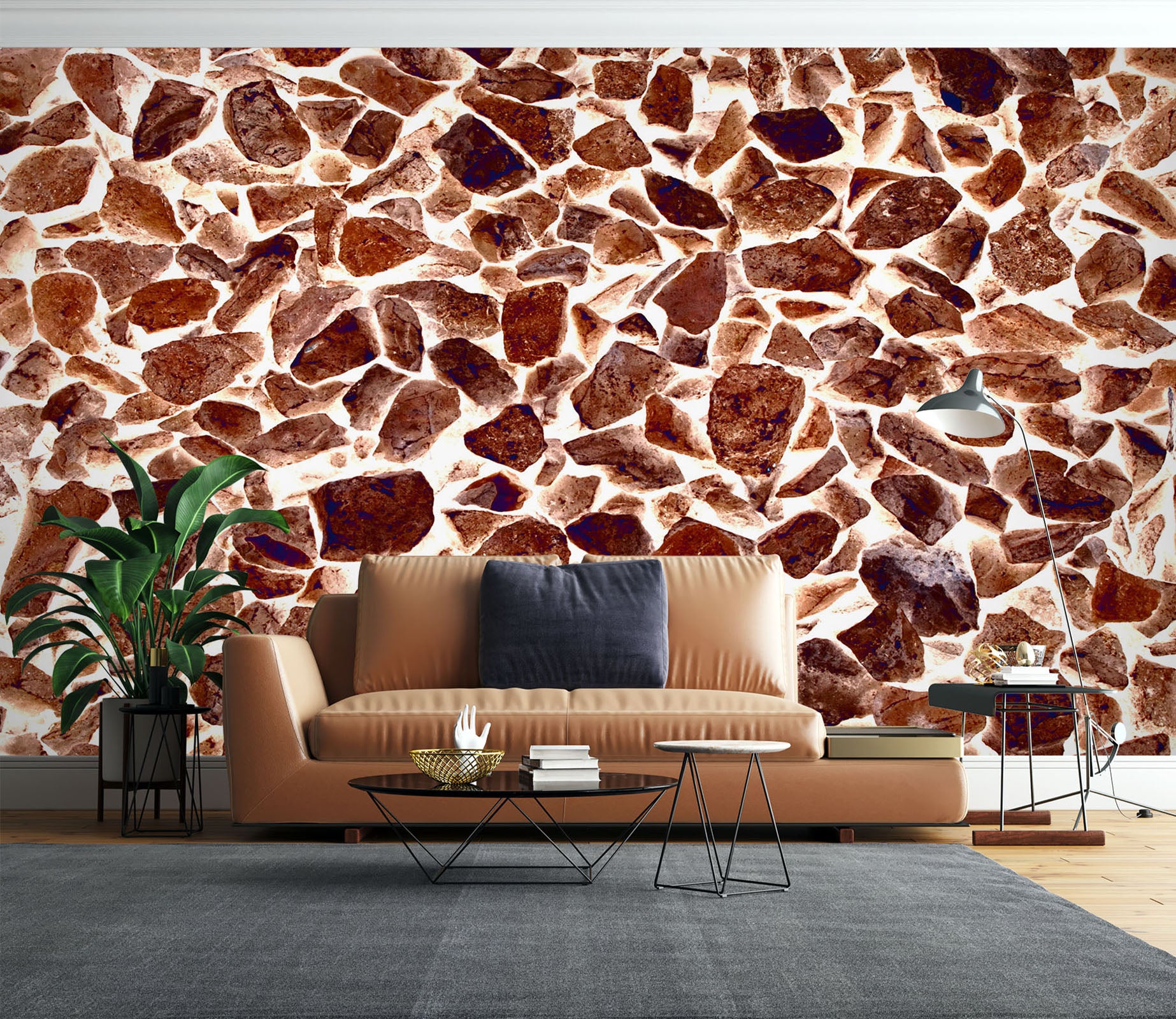 3D Brown Stone 2059 Wall Mural Wall Murals