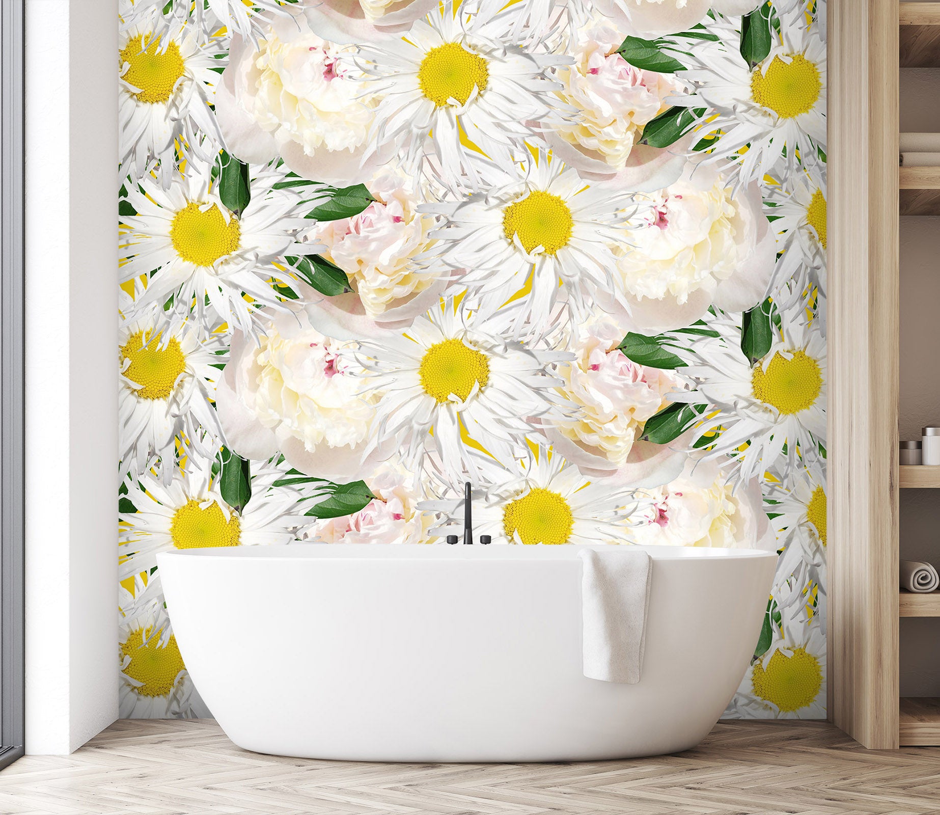 3D White Flower 2073 Wall Mural Wall Murals