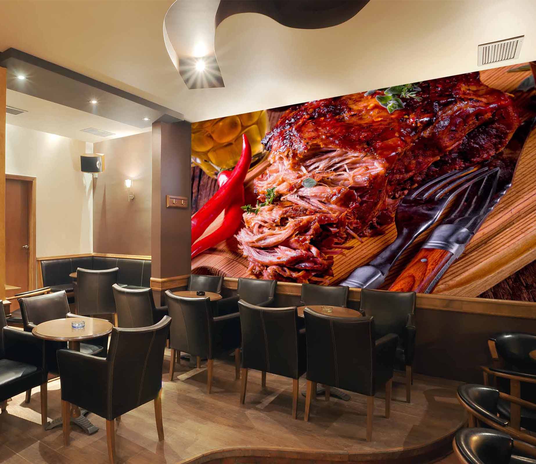 3D Grill Kebab Shop BBQ 319 Wall Mural Wall Murals Commercial