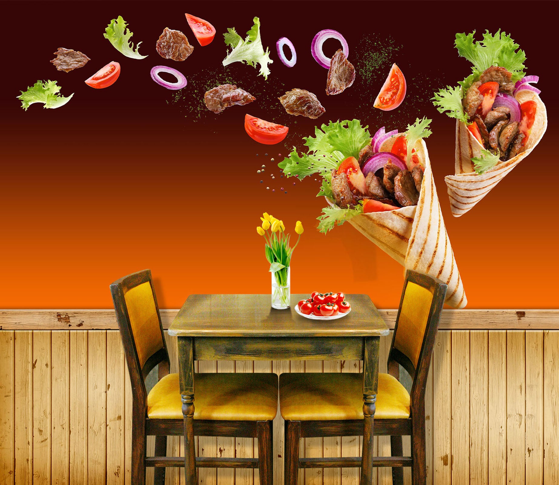 3D Grill Kebab Shop BBQ 346 Wall Mural Wall Murals Commercial