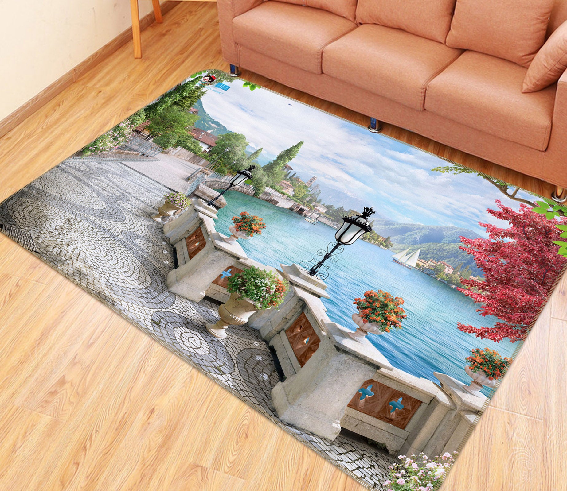 3D Ocean View 3025 Rug Non Slip Rug Mat