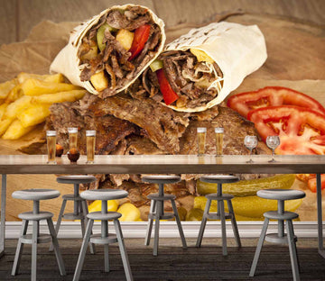 3D Grill Kebab Shop BBQ 302 Wall Mural Wall Murals Commercial