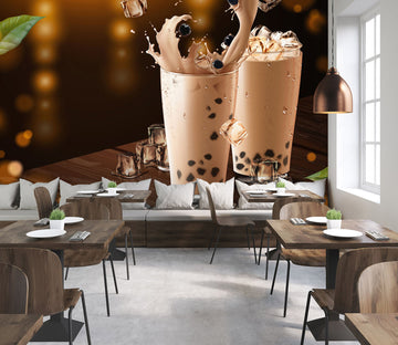 3D Pearl Tea 2055 Fruit Bubble Tea Milk Tea Shop Wall Murals