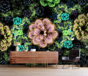 3D Glow Flower 2061 Wall Mural Wall Murals