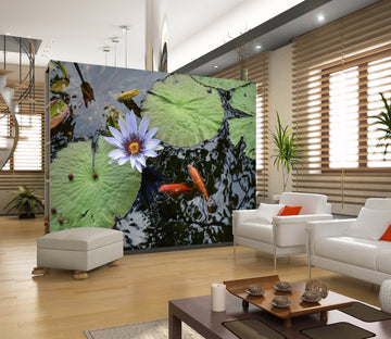 3D Lotus Fish 2049 Wall Mural Wall Murals