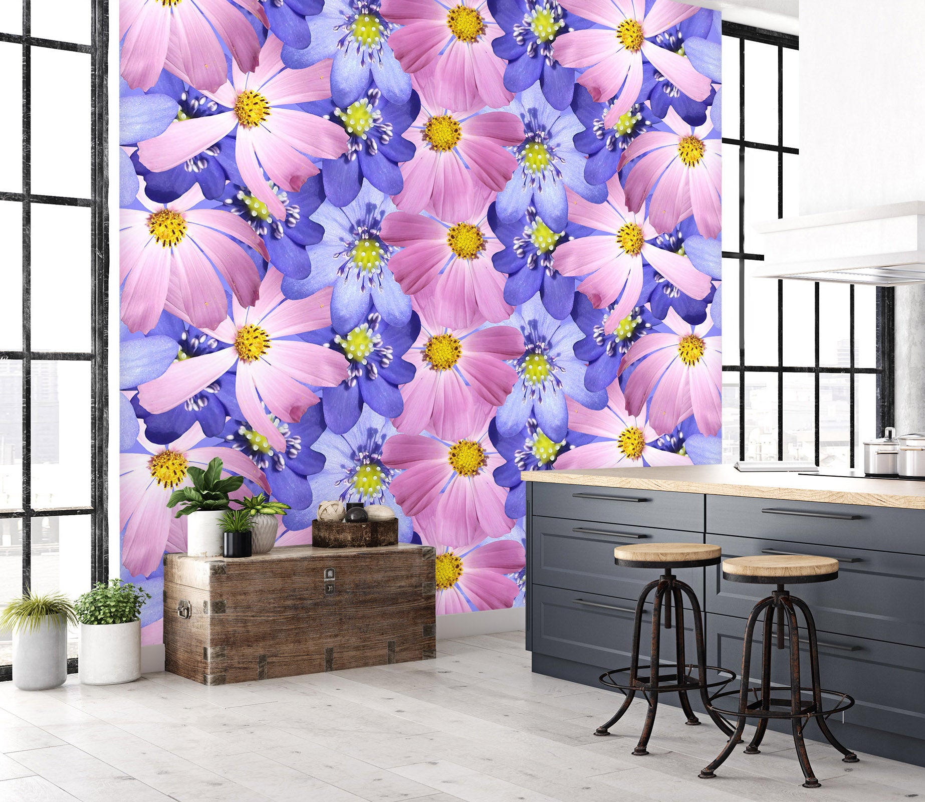 3D Pink Flower 2045 Wall Mural Wall Murals