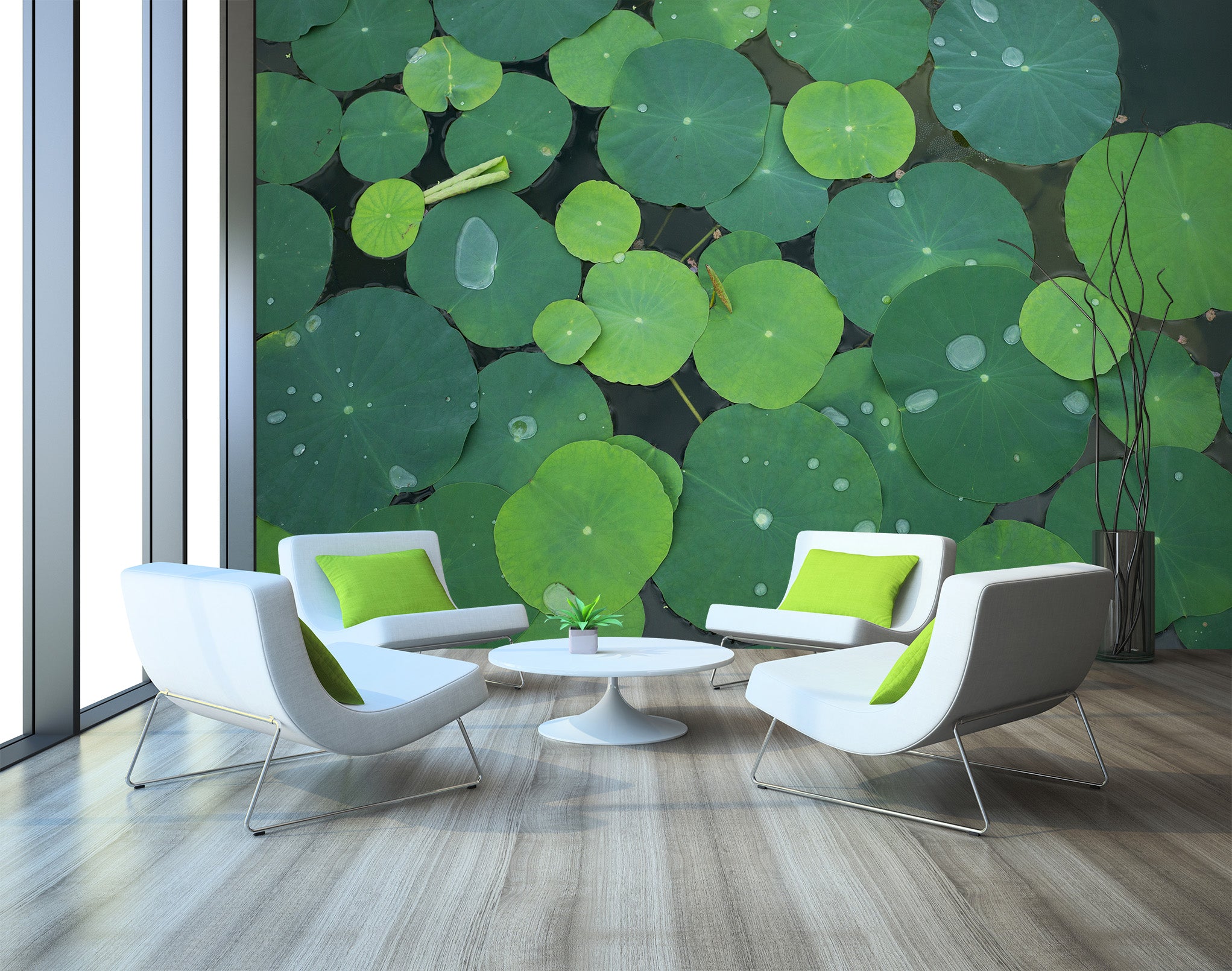 3D Lotus Leaf 2048 Wall Mural Wall Murals