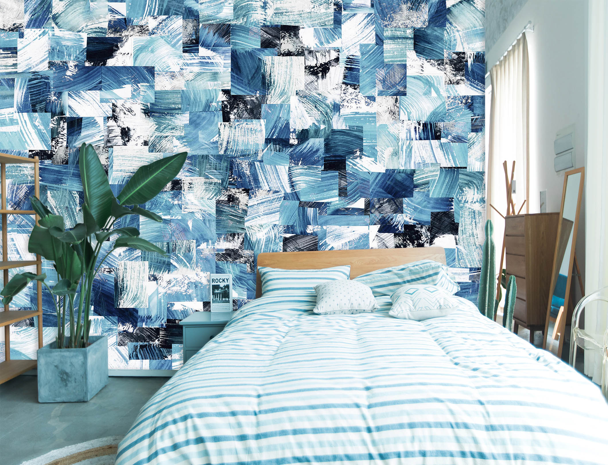 3D Painted Blue 2068 Wall Mural Wall Murals