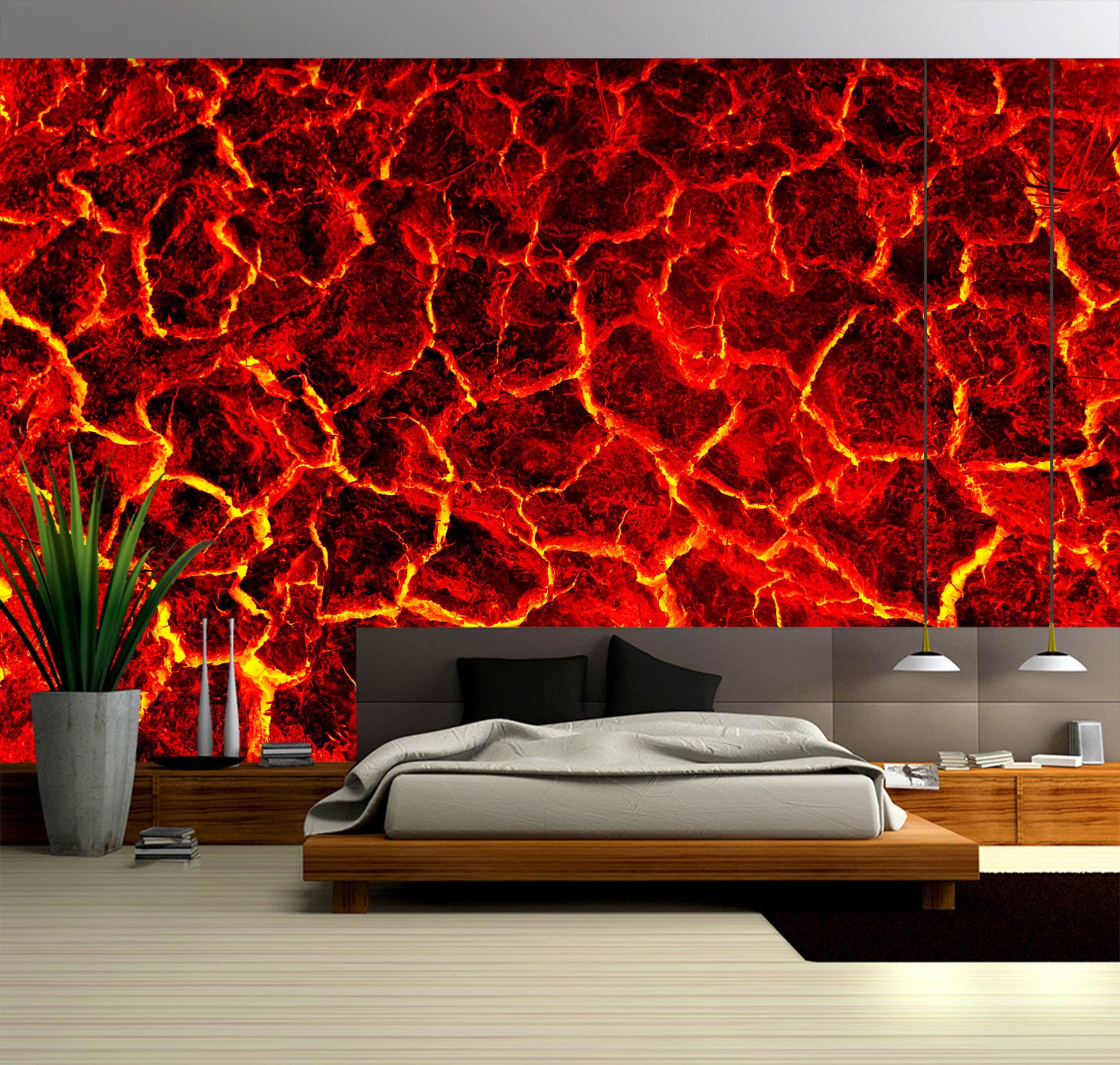 3D Red Crack 2047 Wall Mural Wall Murals