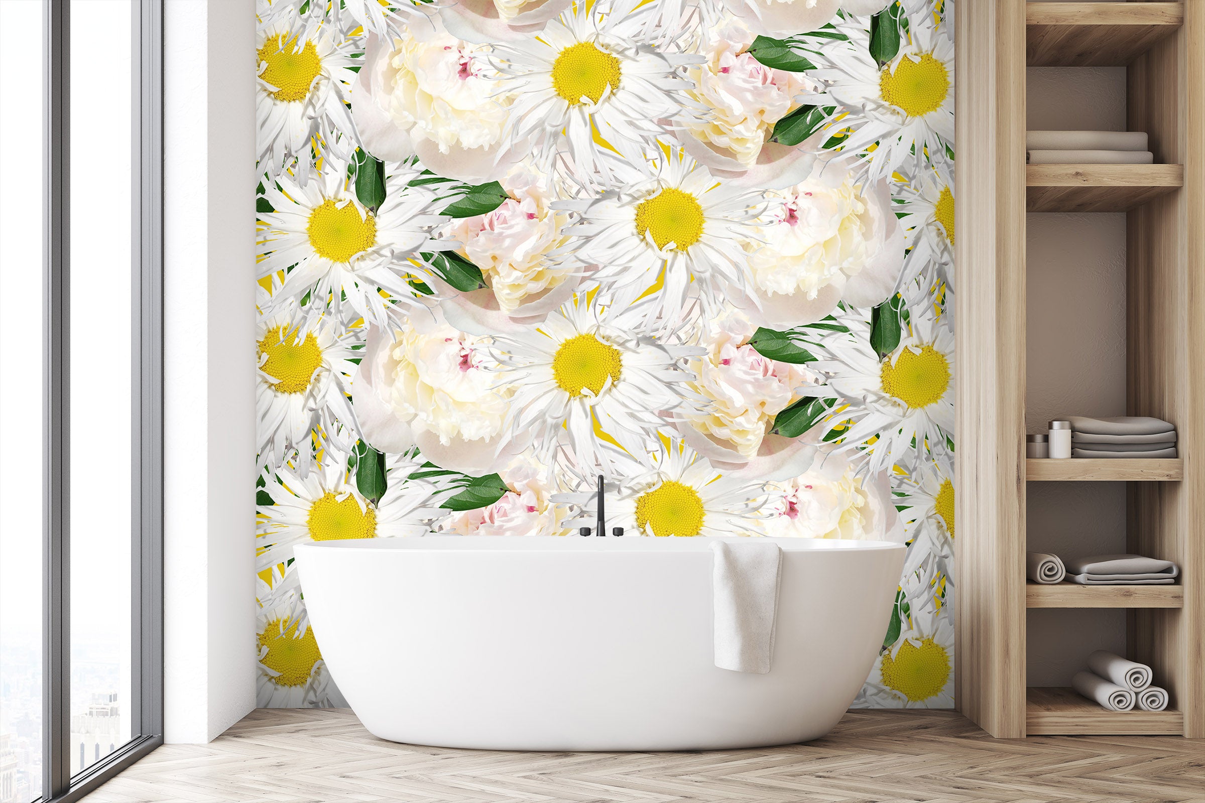 3D White Flower 2073 Wall Mural Wall Murals