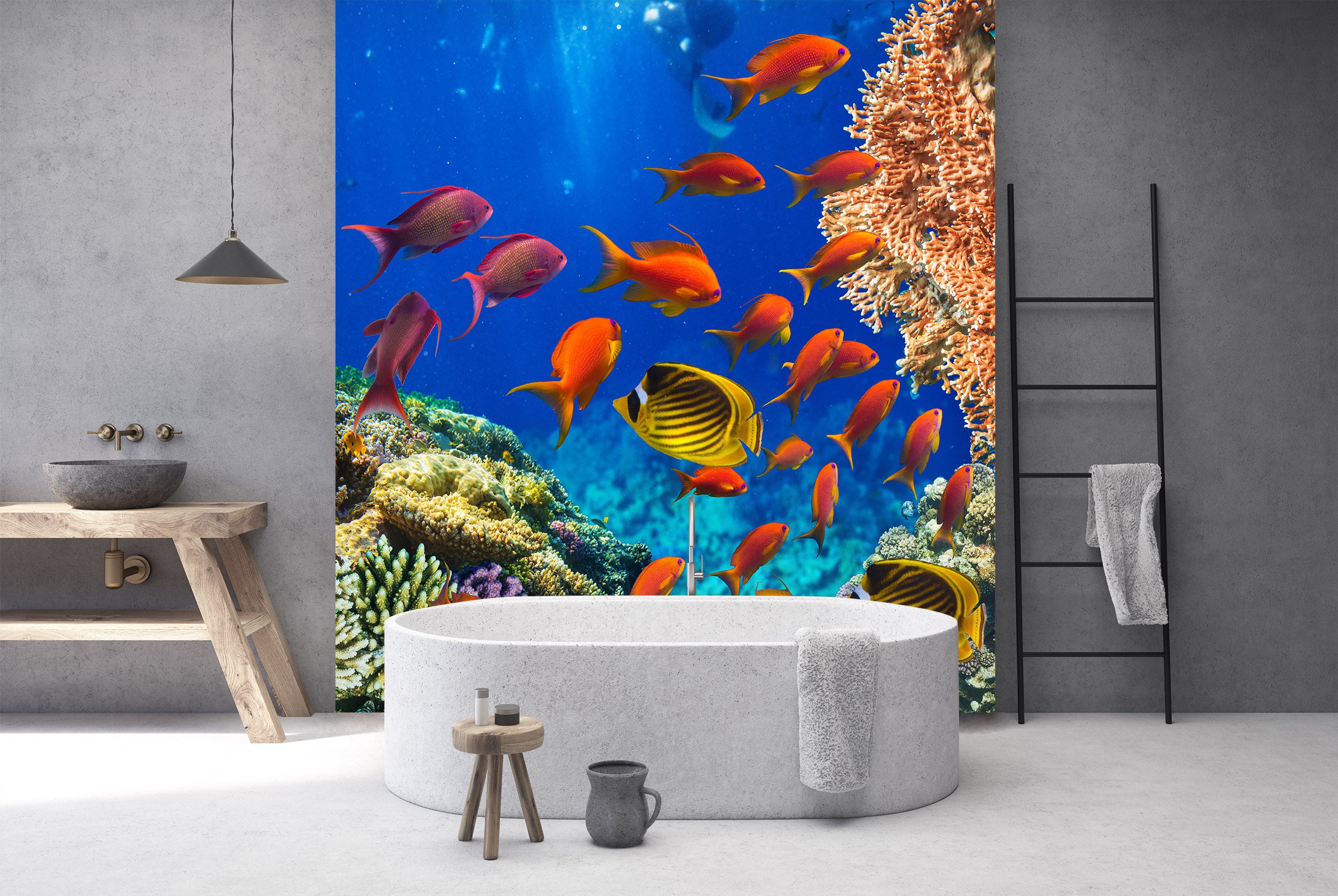 3D Red Fish 2022 Wall Mural Wall Murals