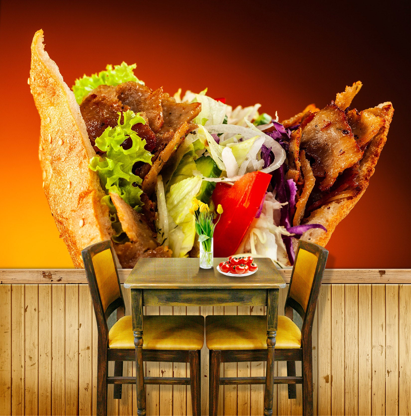 3D Grill Kebab Shop BBQ 340 Wall Mural Wall Murals Commercial