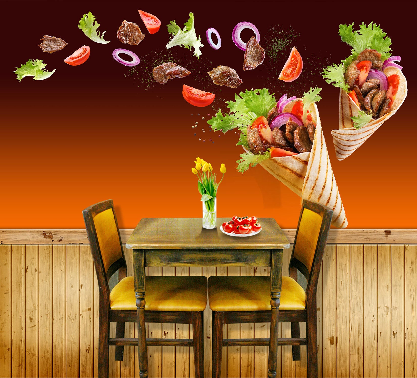 3D Grill Kebab Shop BBQ 346 Wall Mural Wall Murals Commercial