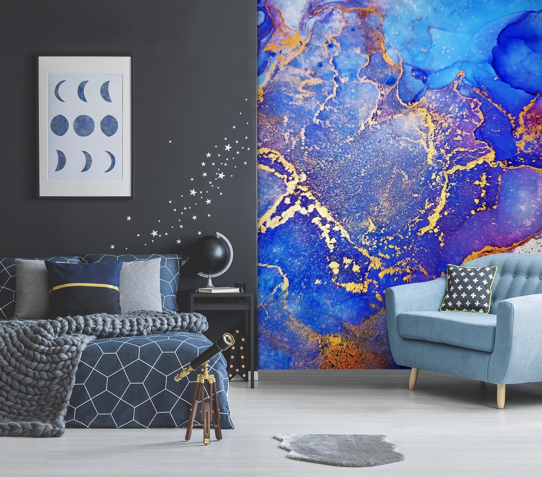 3D Purple Blue Texture 2103 Wall Mural Wall Murals