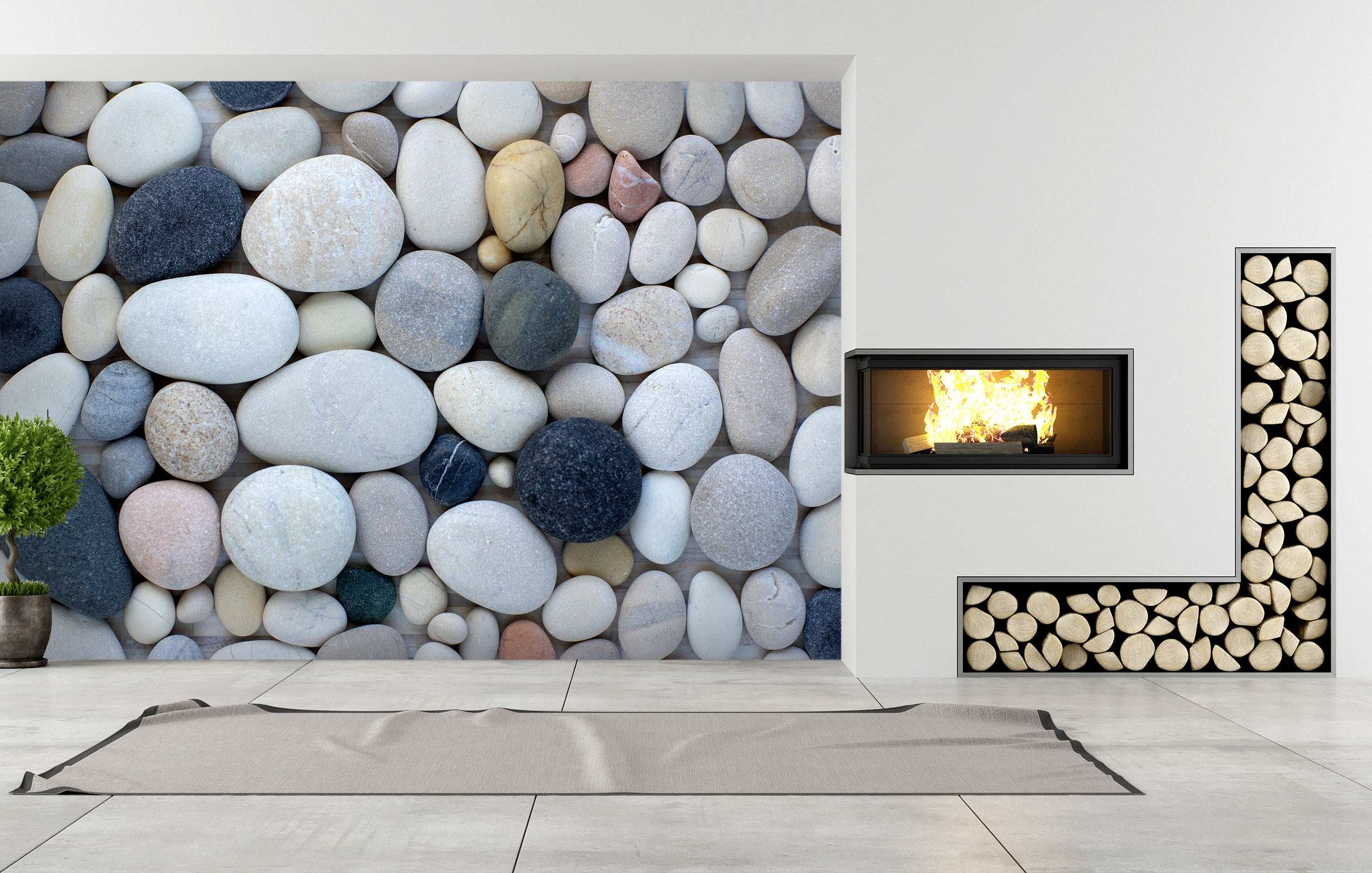 3D Round Stone 2060 Wall Mural Wall Murals