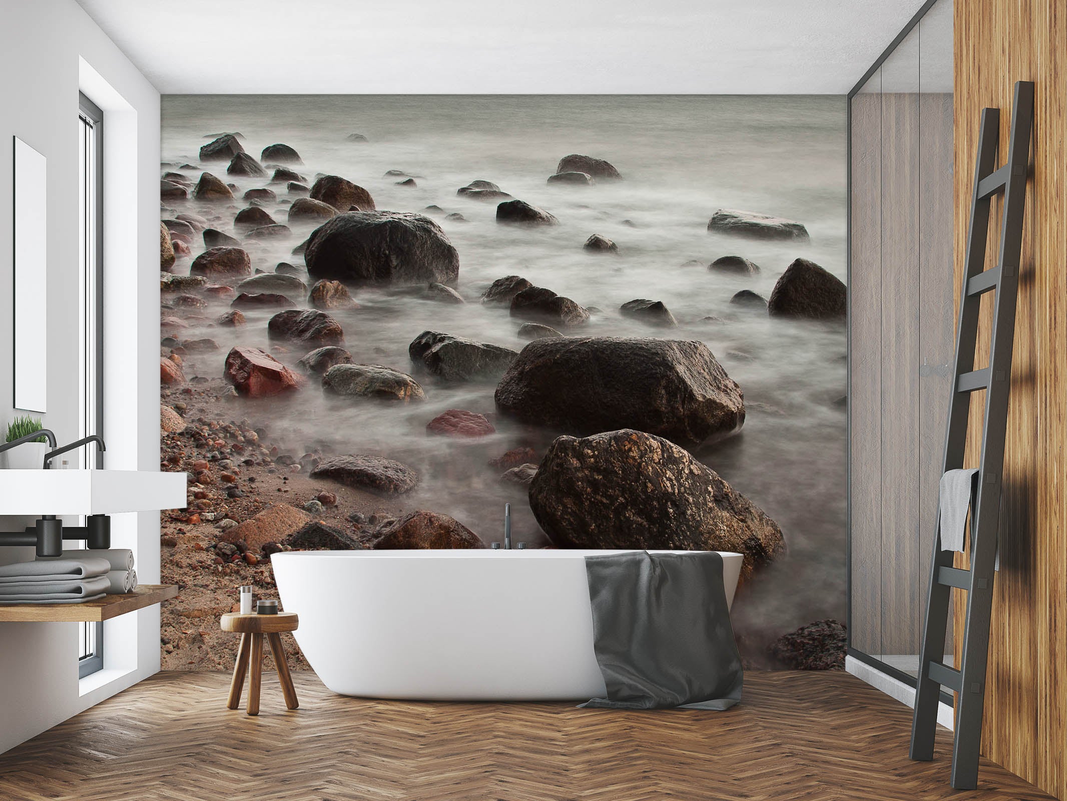 3D Seaside Stone 2008 Wall Mural Wall Murals