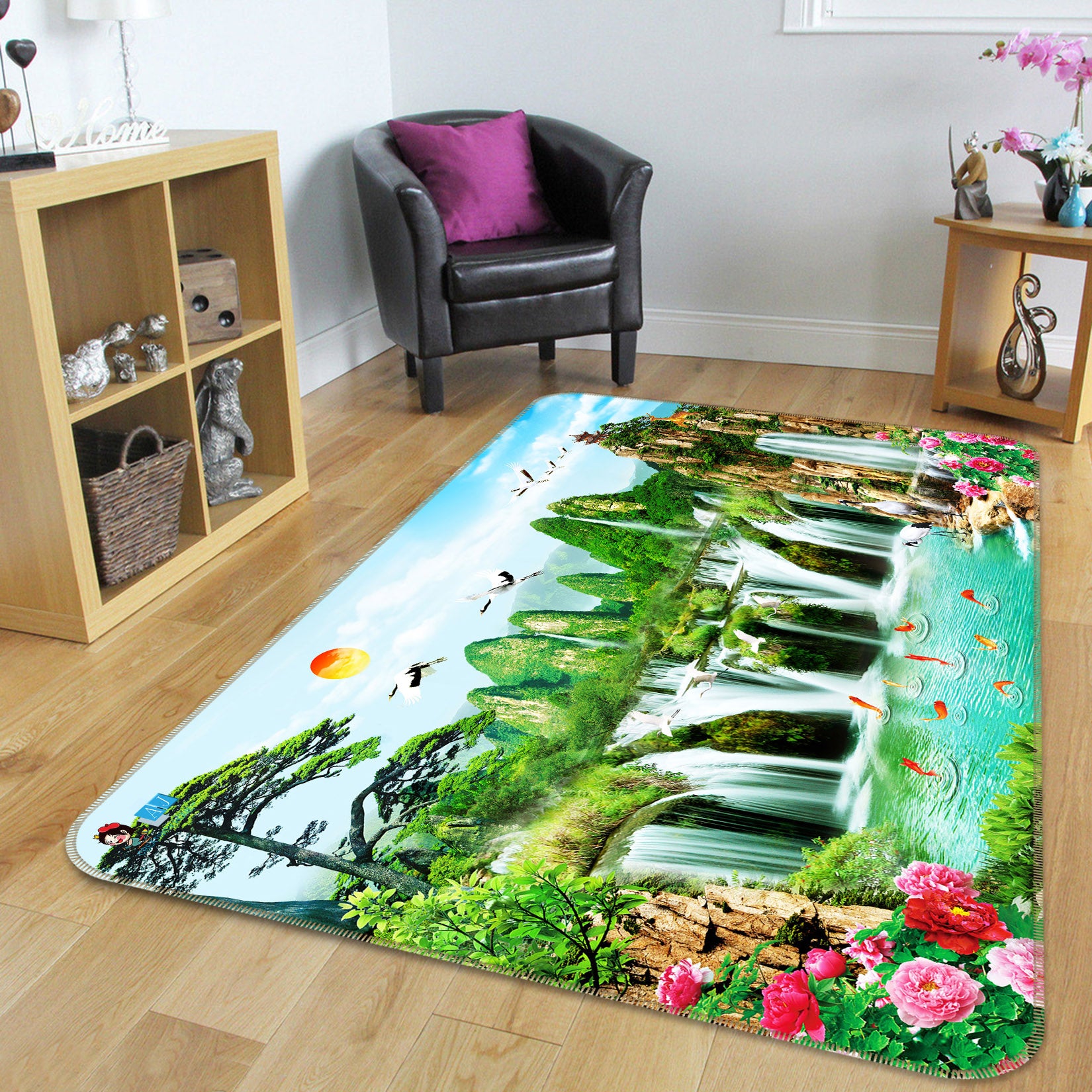 3D Natural Waterfall 3041 Rug Non Slip Rug Mat