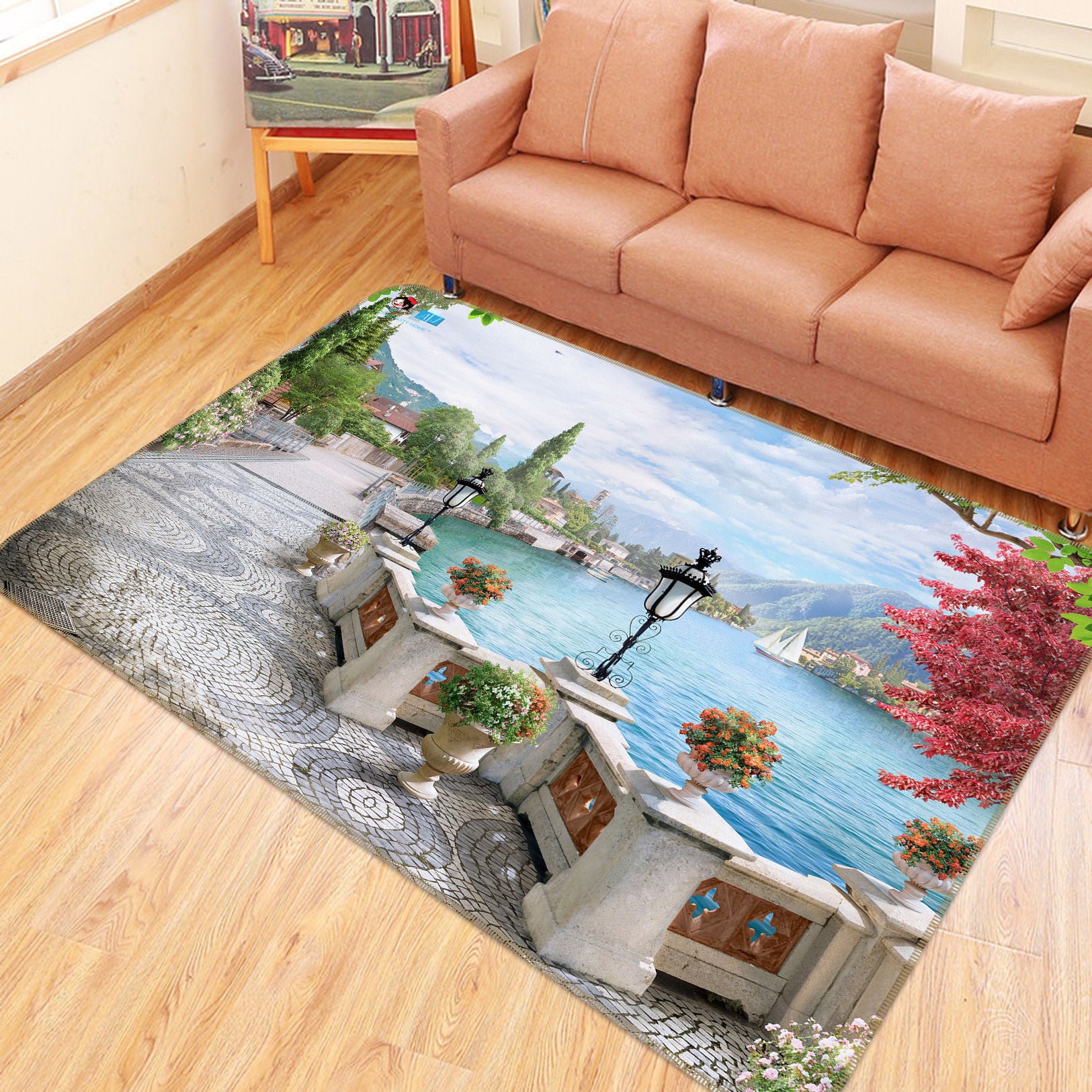 3D Ocean View 3025 Rug Non Slip Rug Mat