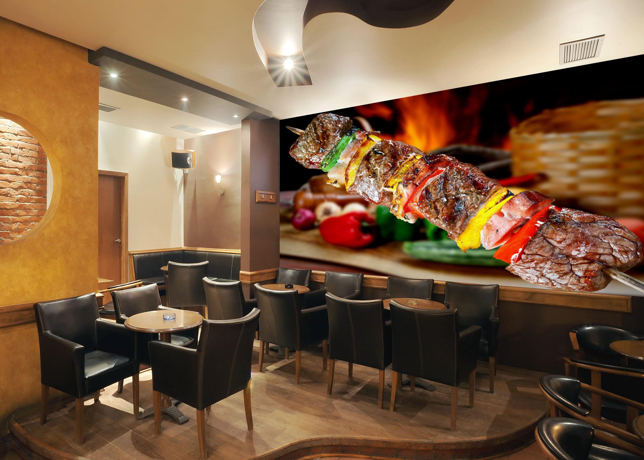 3D Grill Kebab Shop BBQ 351 Wall Mural Wall Murals Commercial