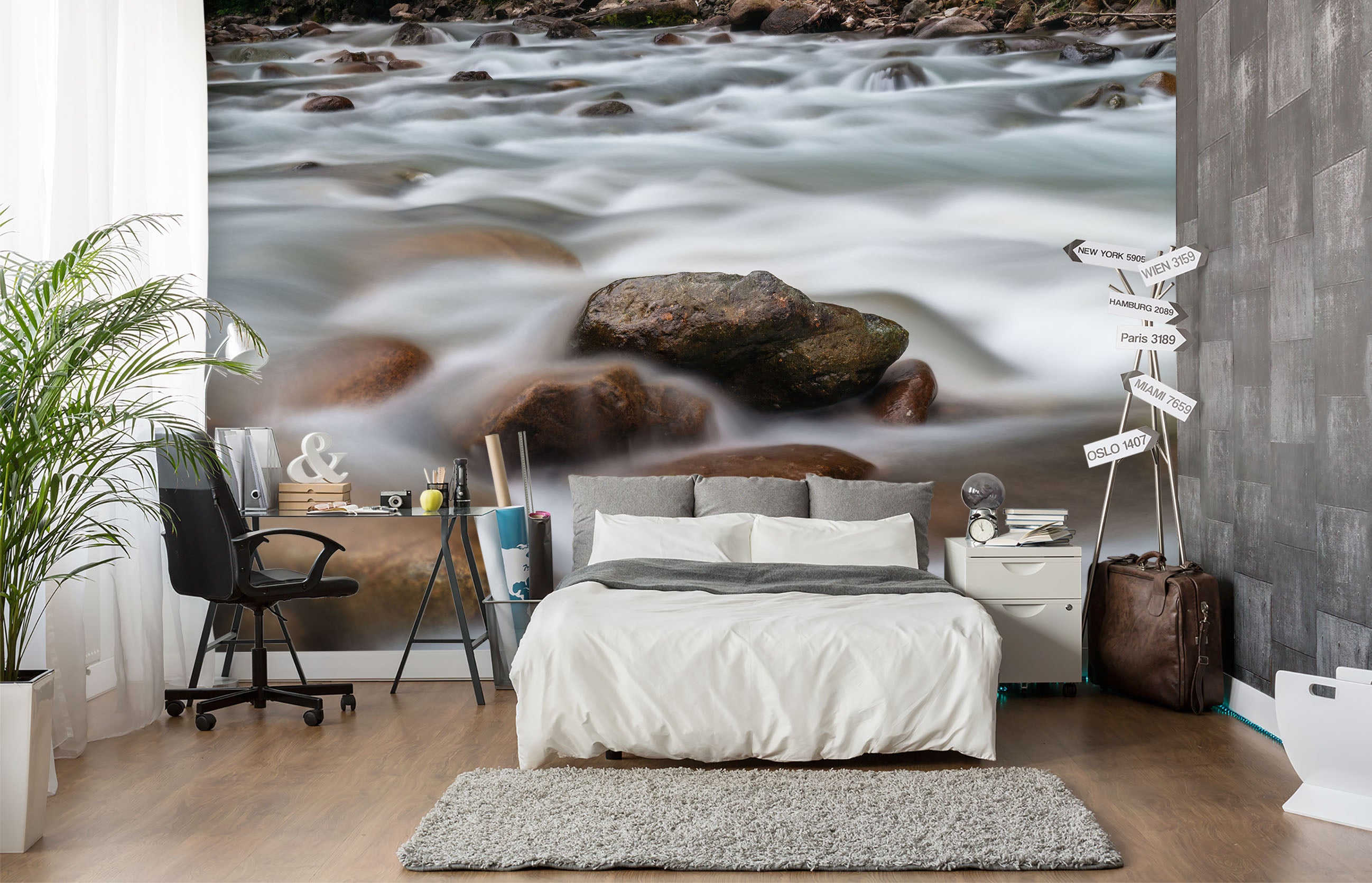 3D River Stones 2057 Wall Mural Wall Murals