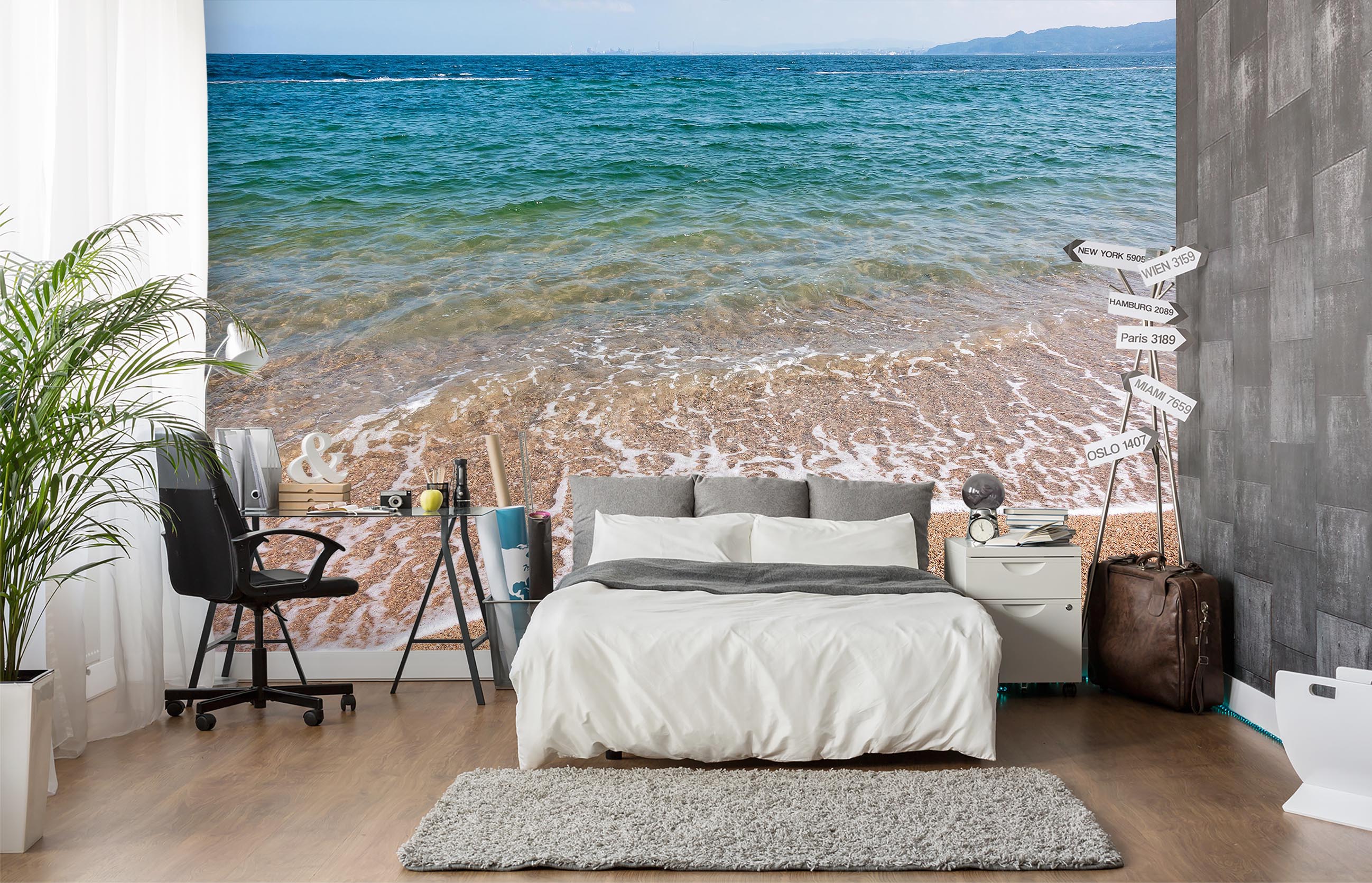 3D Beach Waves 2078 Wall Mural Wall Murals