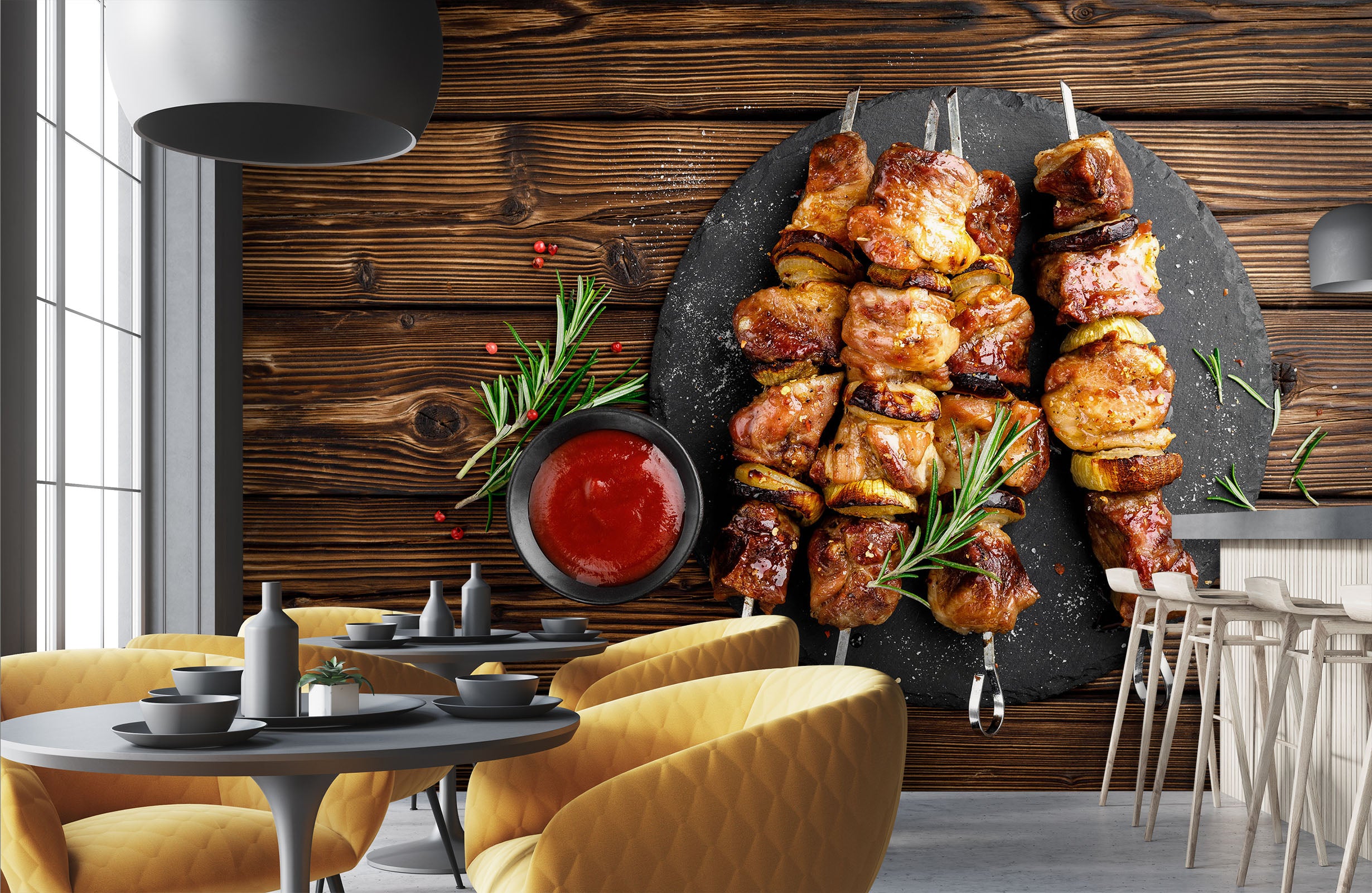 3D Grill Kebab Shop BBQ 326 Wall Mural Wall Murals Commercial