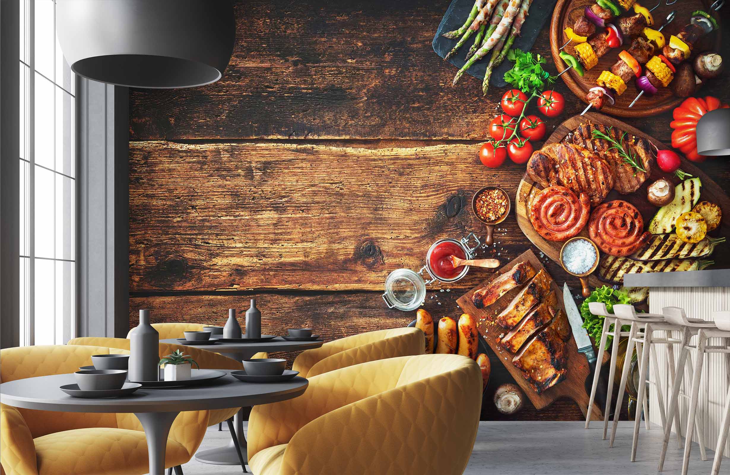 3D Grill Kebab Shop BBQ 320 Wall Mural Wall Murals Commercial