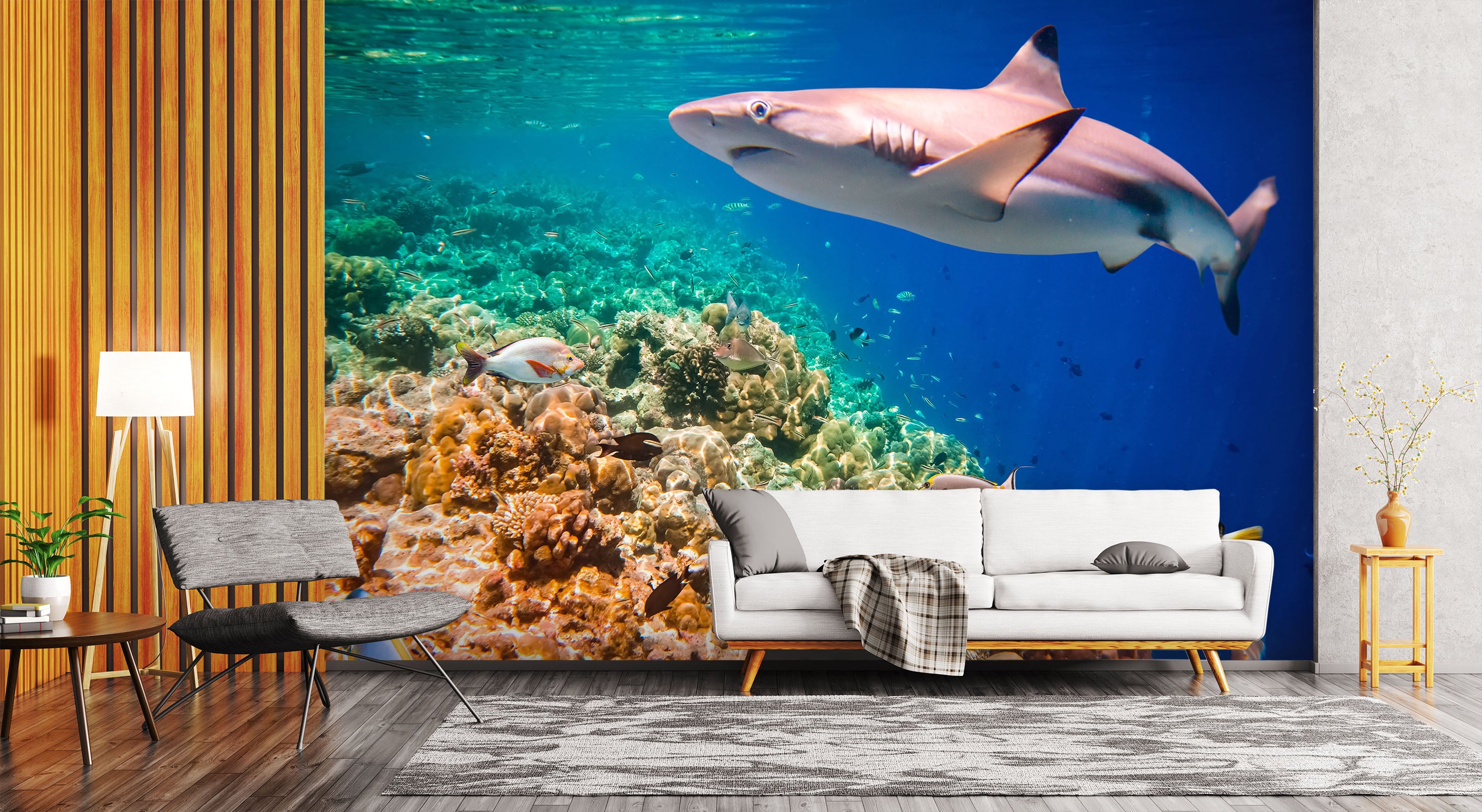 3D Ocean Shark 2024 Wall Mural Wall Murals