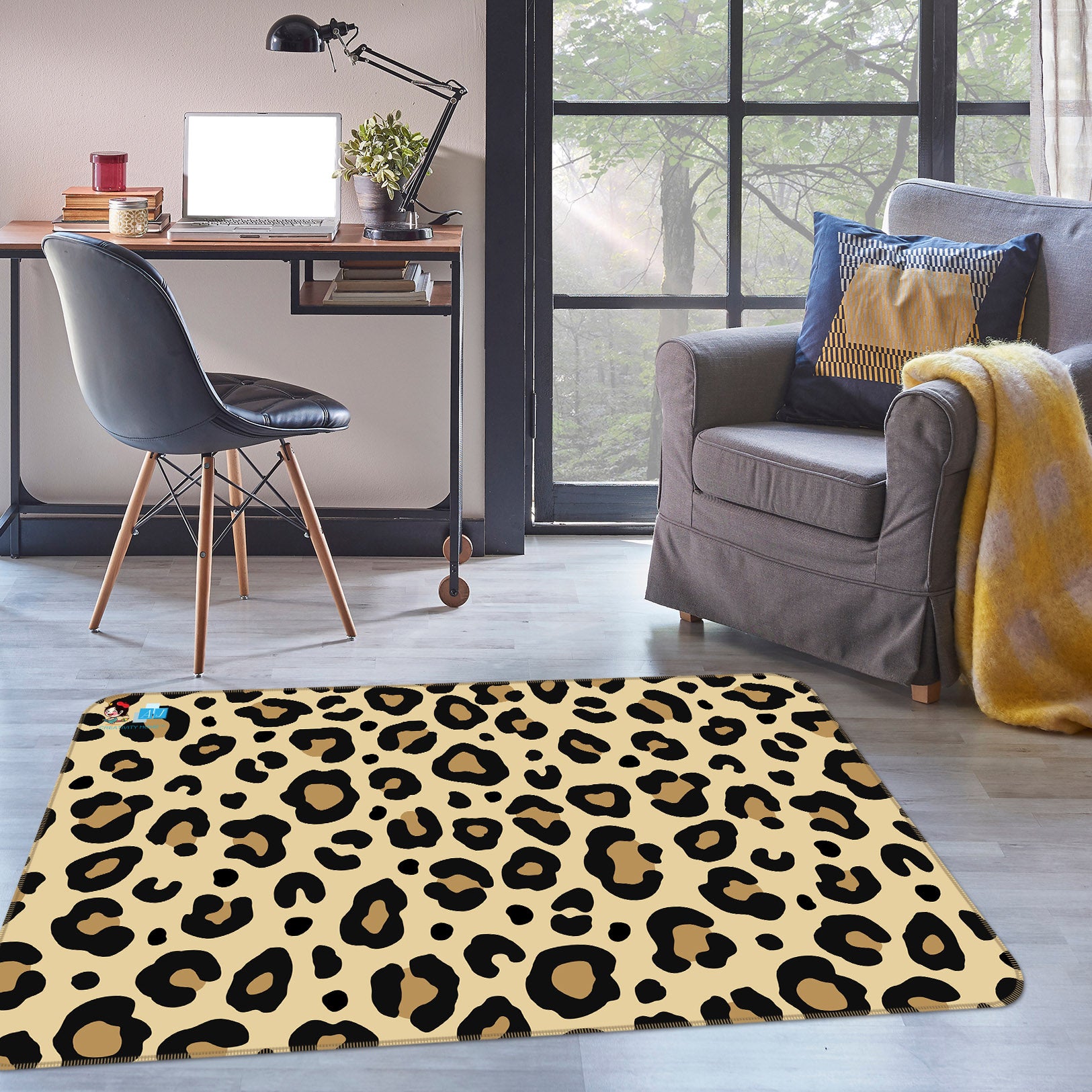 3D Leopard Print 3036 Rug Non Slip Rug Mat