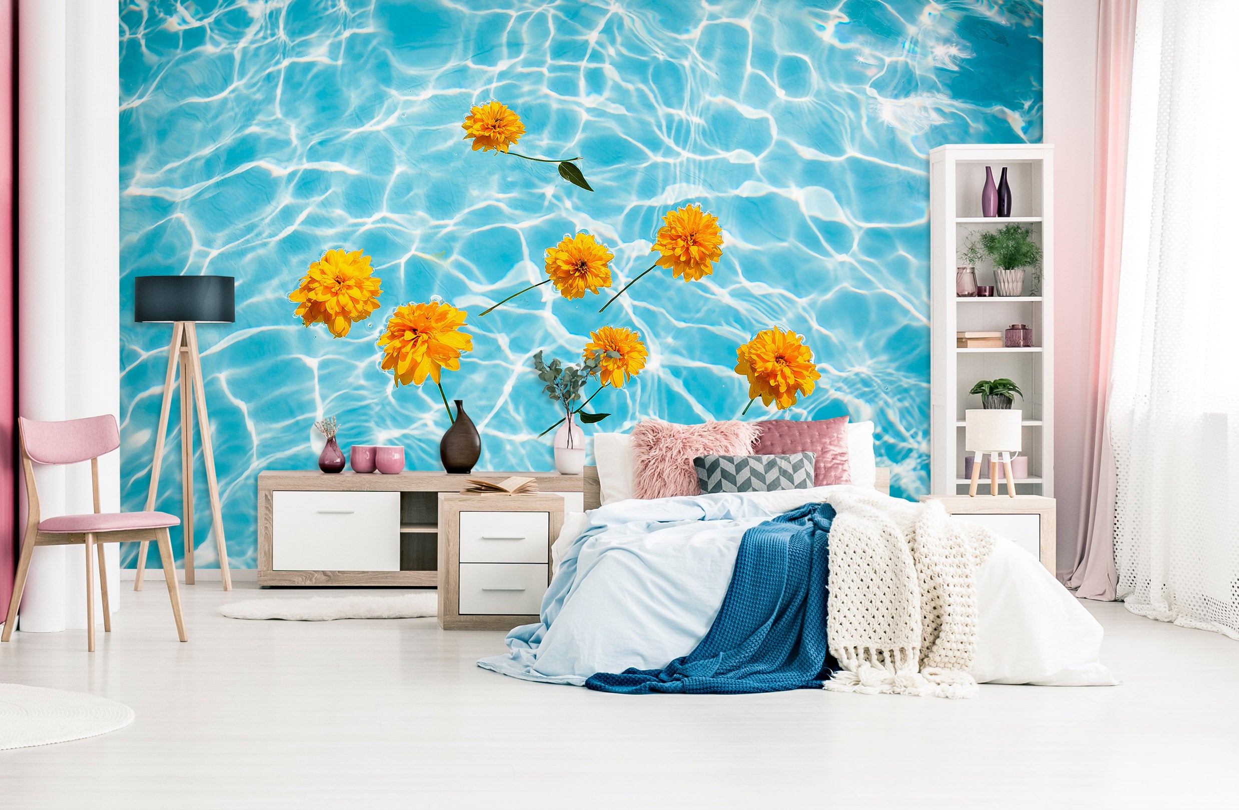 3D Water Flower 2079 Wall Mural Wall Murals