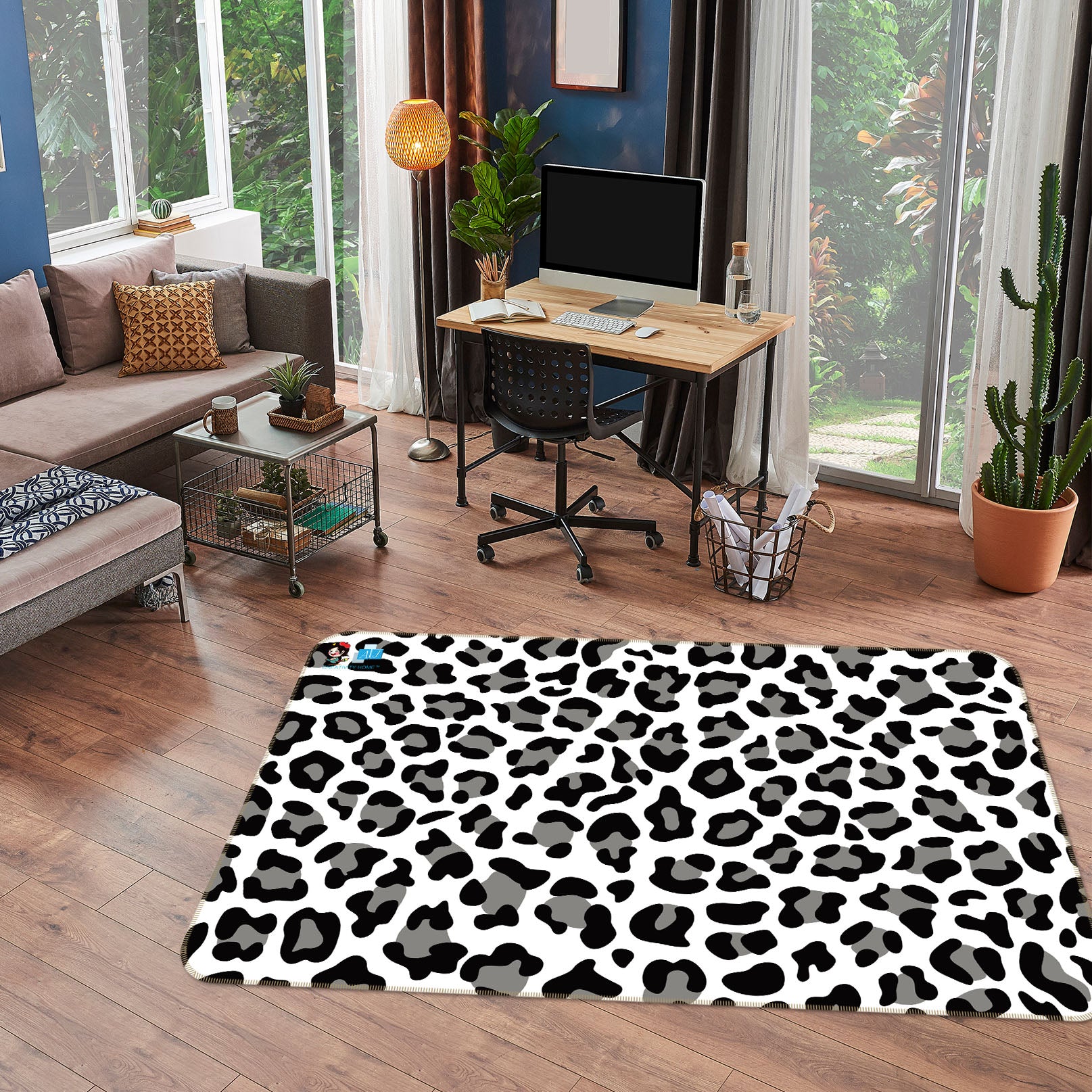 3D Leopard Print 3017 Rug Non Slip Rug Mat