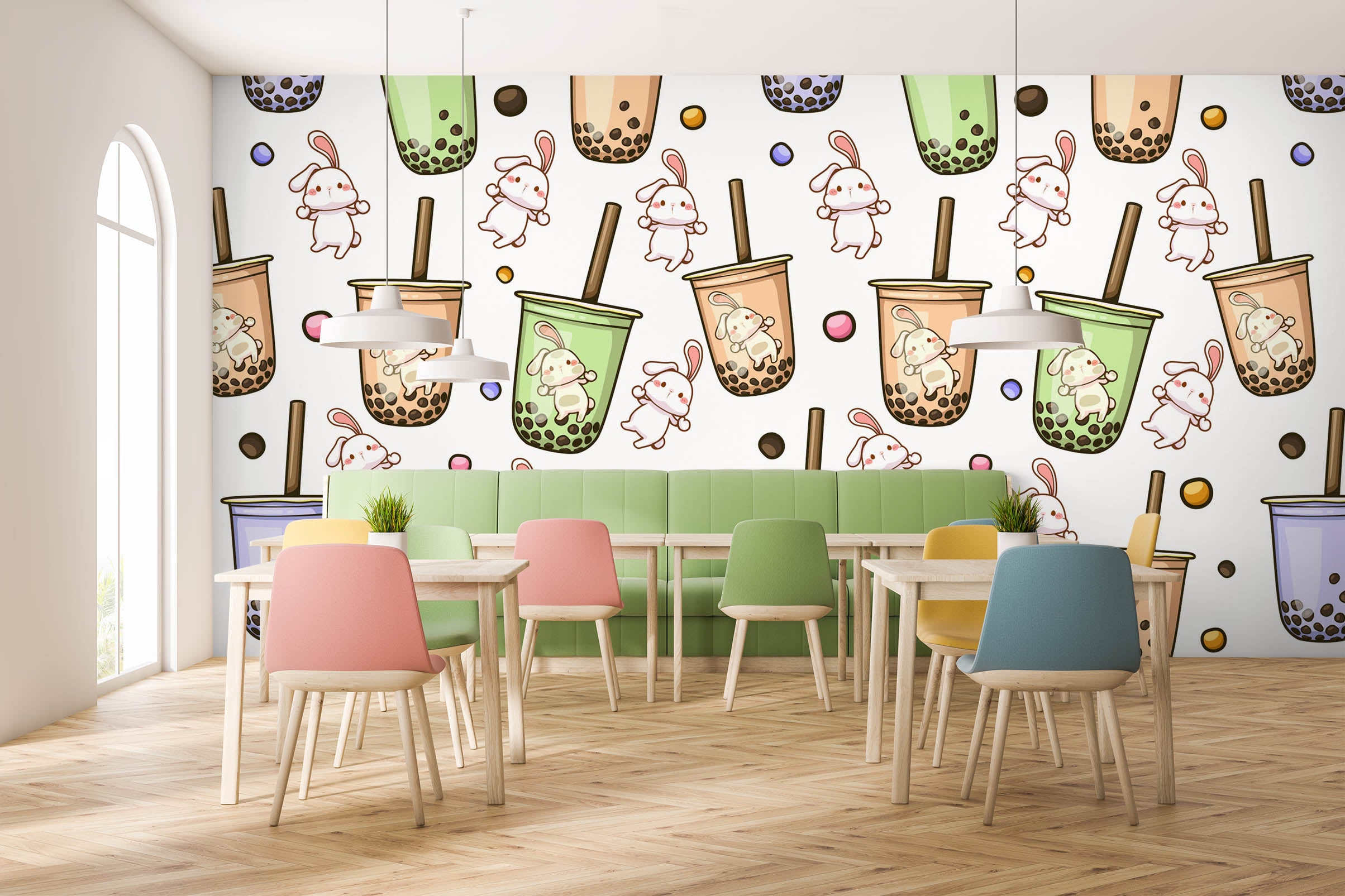 3D Pearl Tea 2011 Fruit Bubble Tea Milk Tea Shop Wall Murals