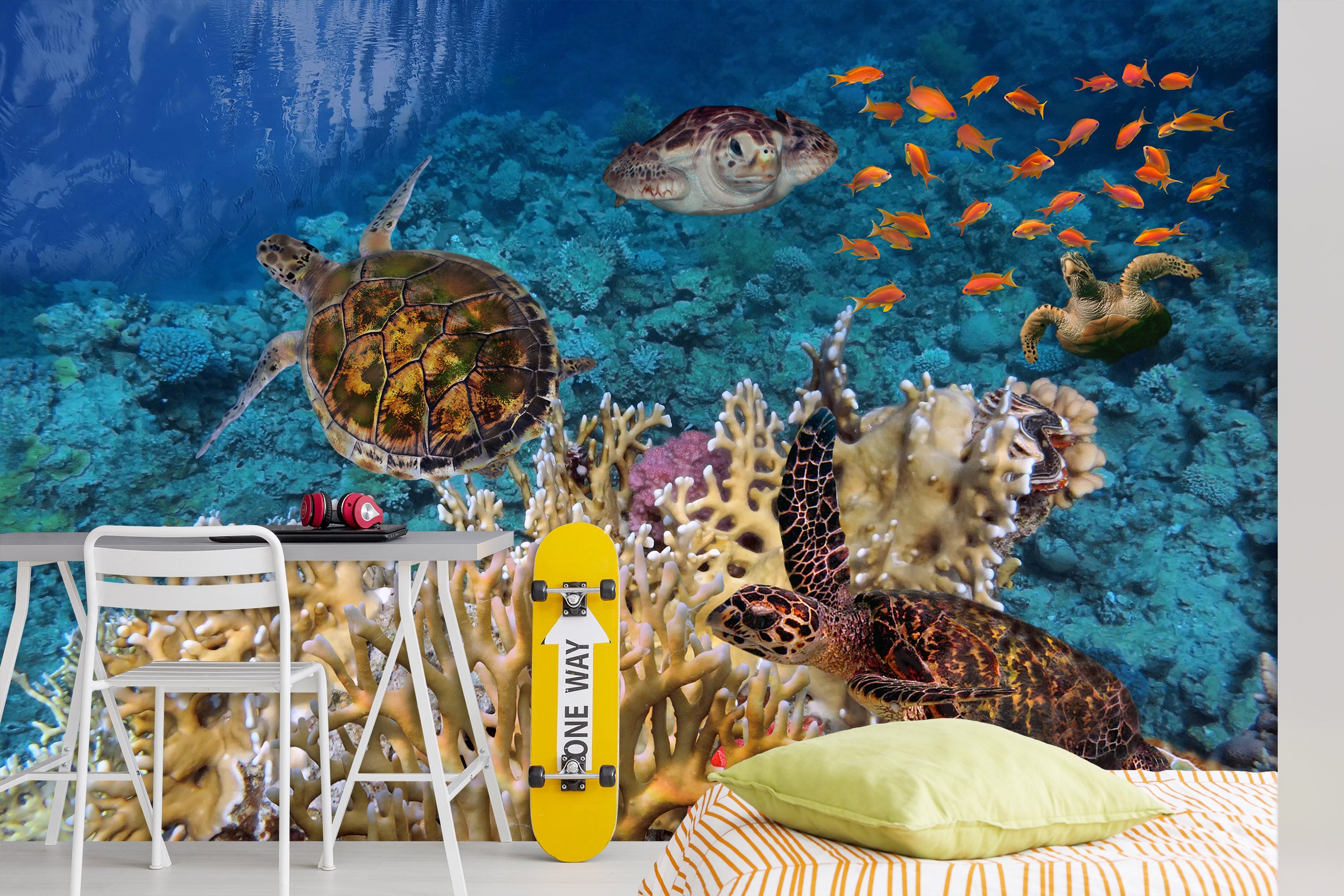 3D Sea Turtle 2027 Wall Mural Wall Murals