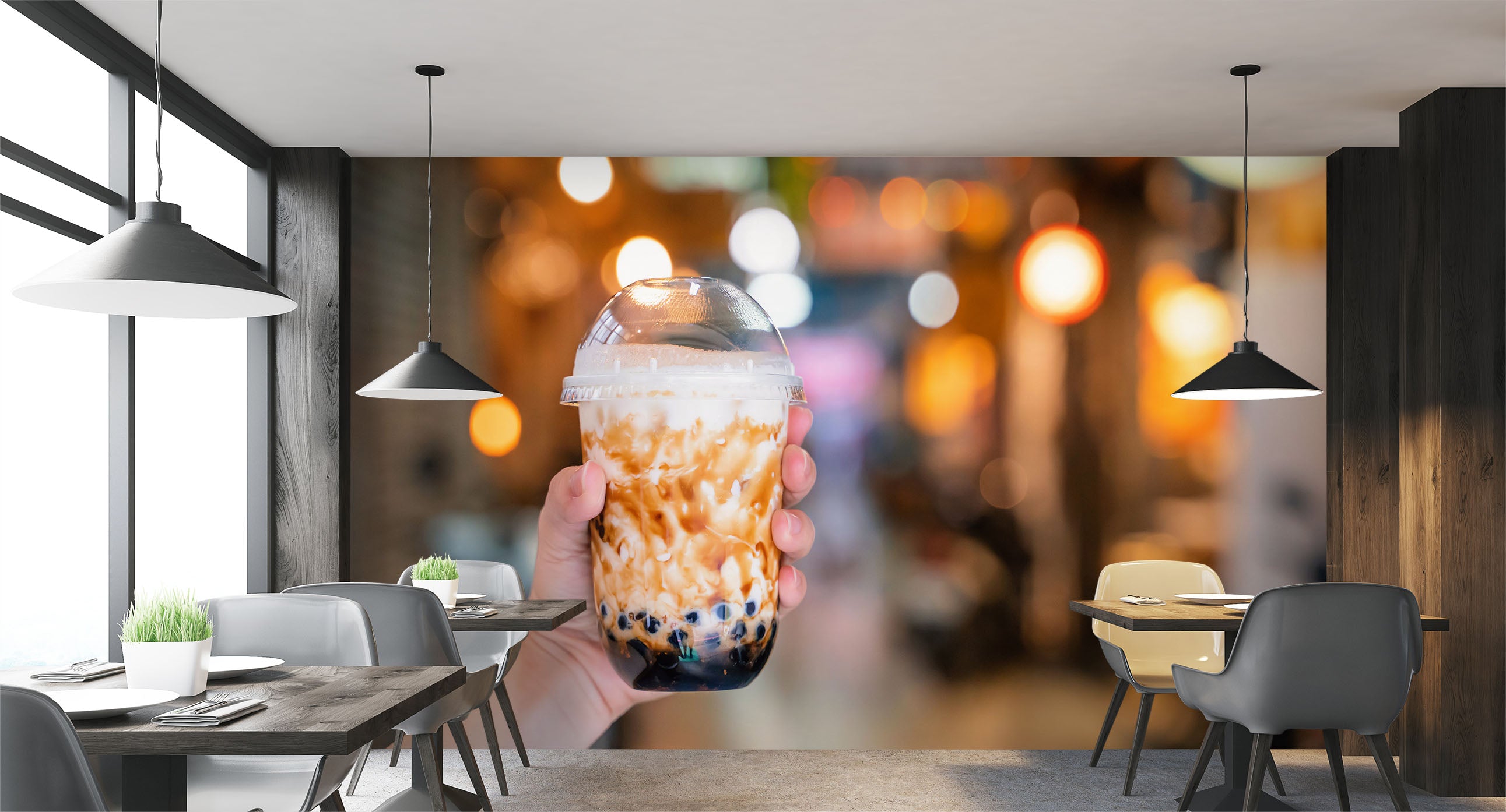 3D Pearl Tea 2008 Fruit Bubble Tea Milk Tea Shop Wall Murals