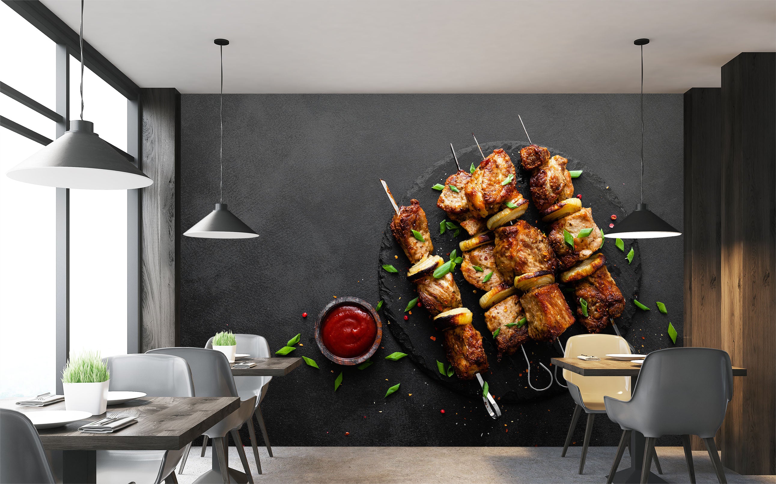 3D Grill Kebab Shop BBQ 322 Wall Mural Wall Murals Commercial