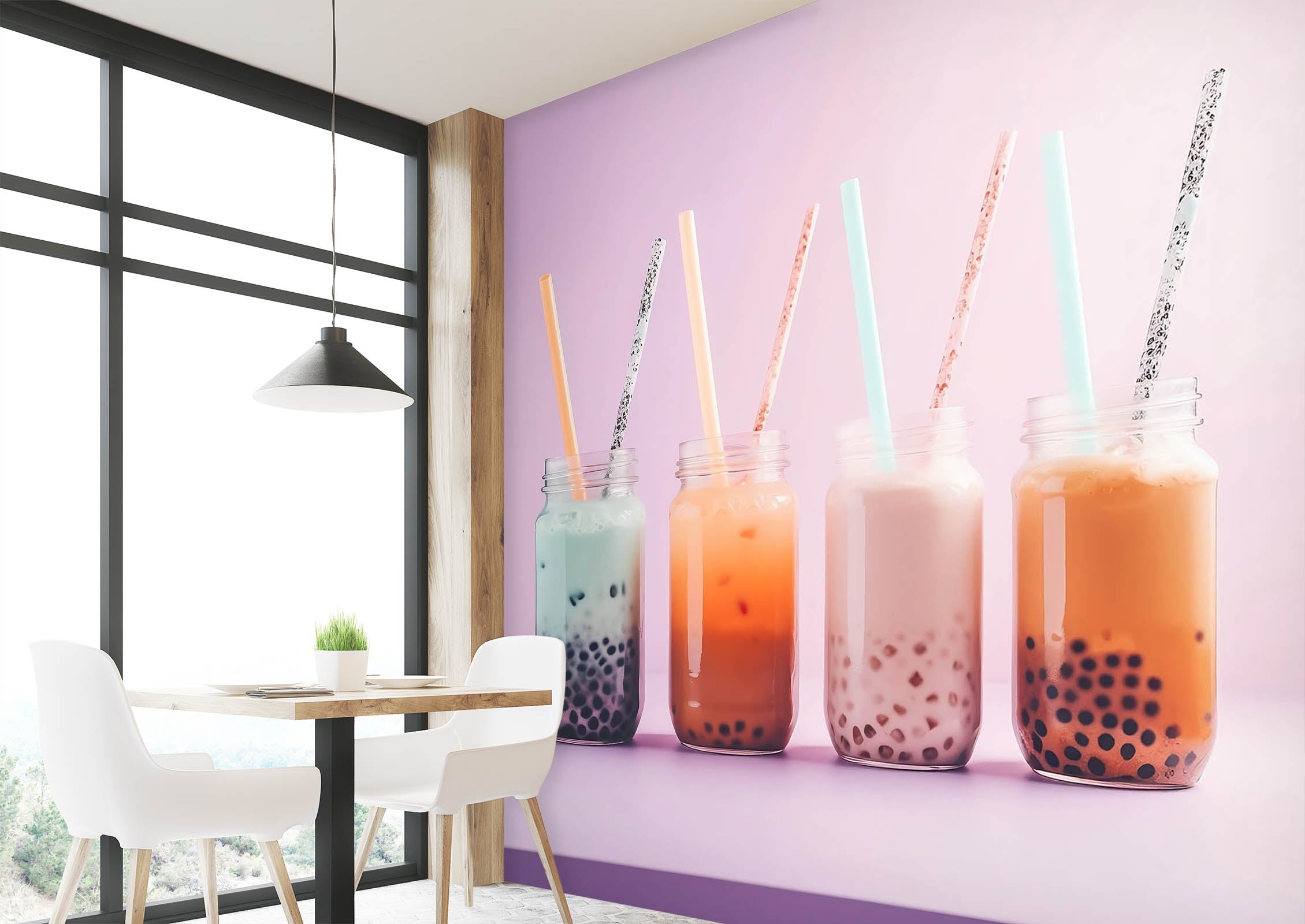 3D Pearl Tea 2006 Fruit Bubble Tea Milk Tea Shop Wall Murals