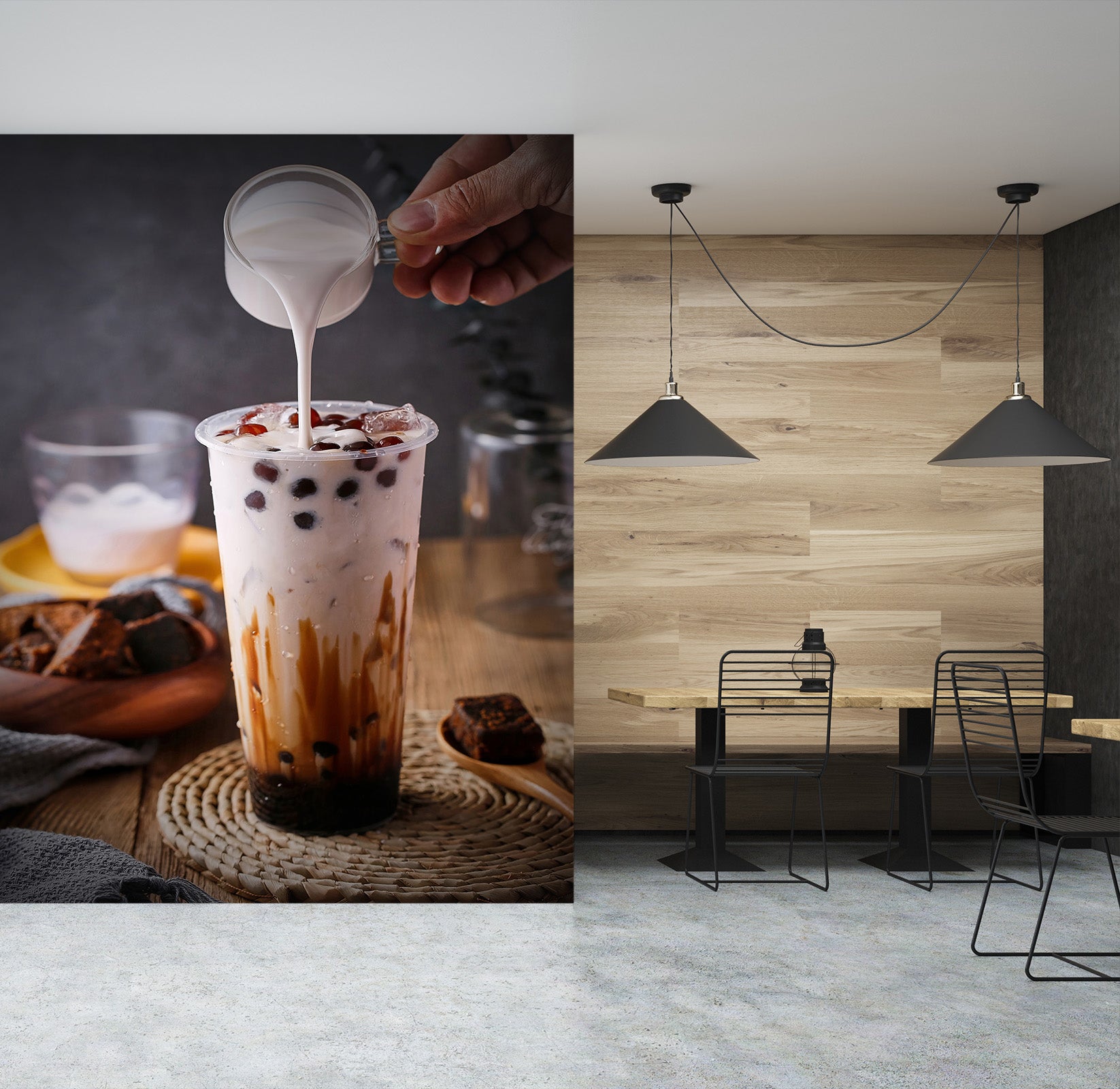 3D Pearl Tea 2119 Fruit Bubble Tea Milk Tea Shop Wall Murals