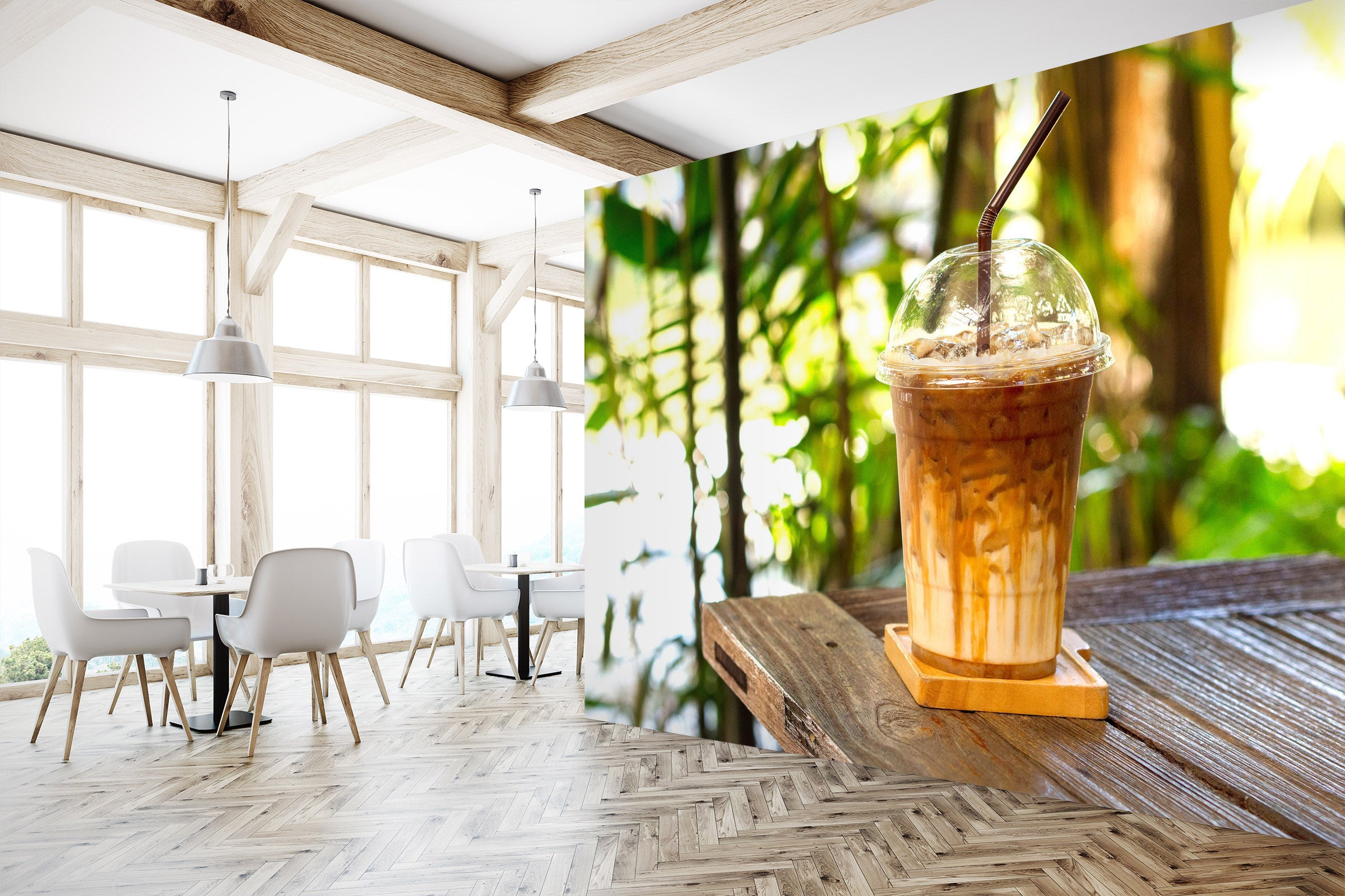 3D Pearl Tea 2021 Fruit Bubble Tea Milk Tea Shop Wall Murals