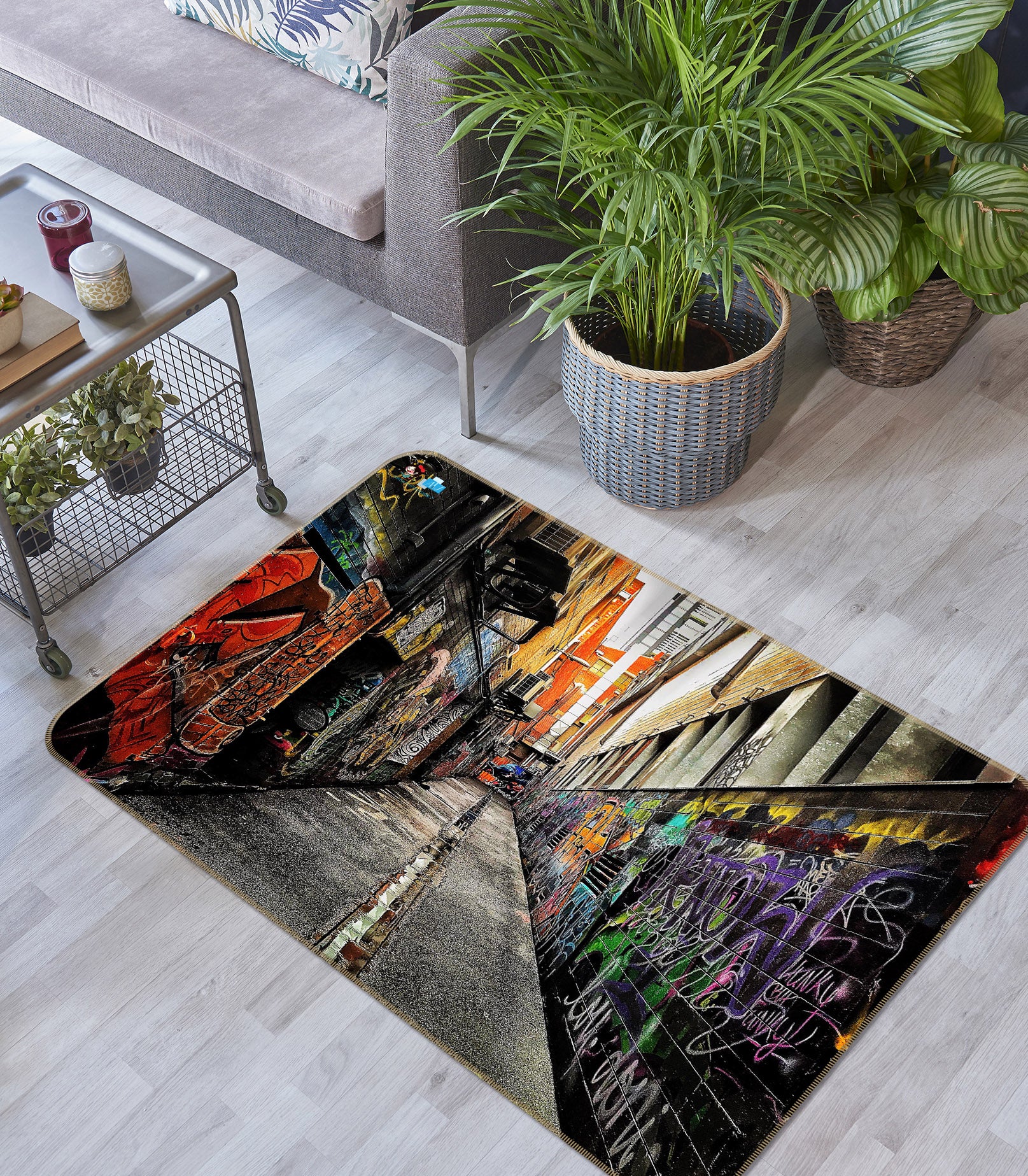 3D Graffiti Street 3019 Rug Non Slip Rug Mat