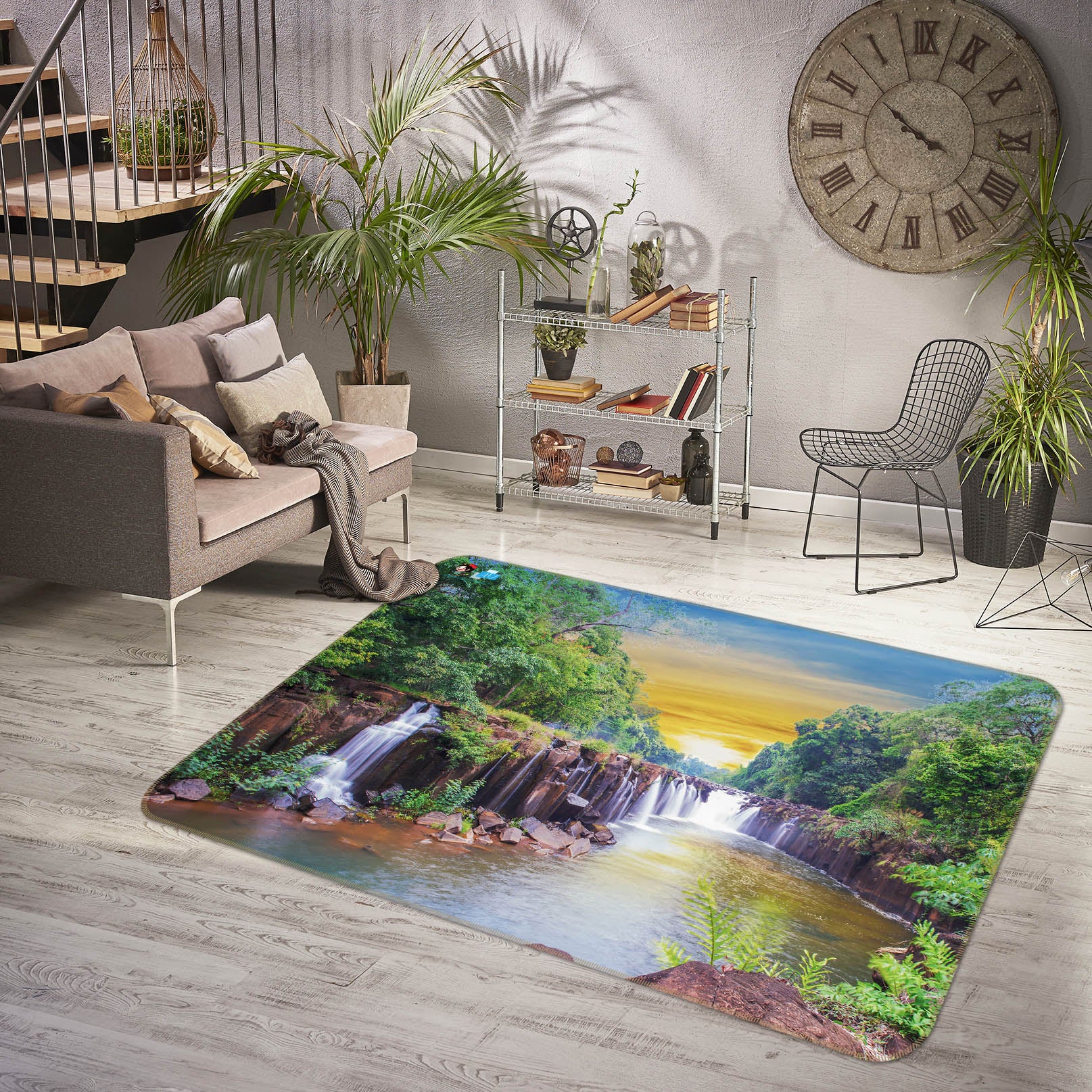 3D Beautiful Waterfall 3006 Rug Non Slip Rug Mat