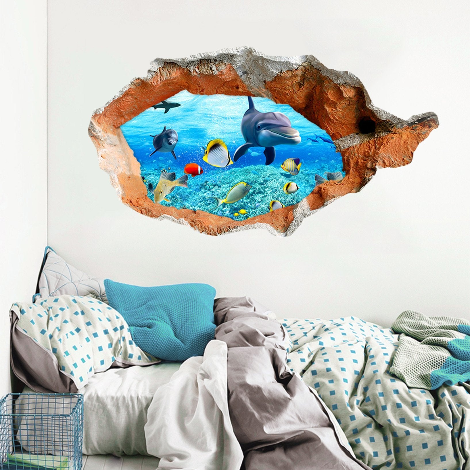 3D Ocean World 082 Broken Wall Murals Wallpaper AJ Wallpaper 
