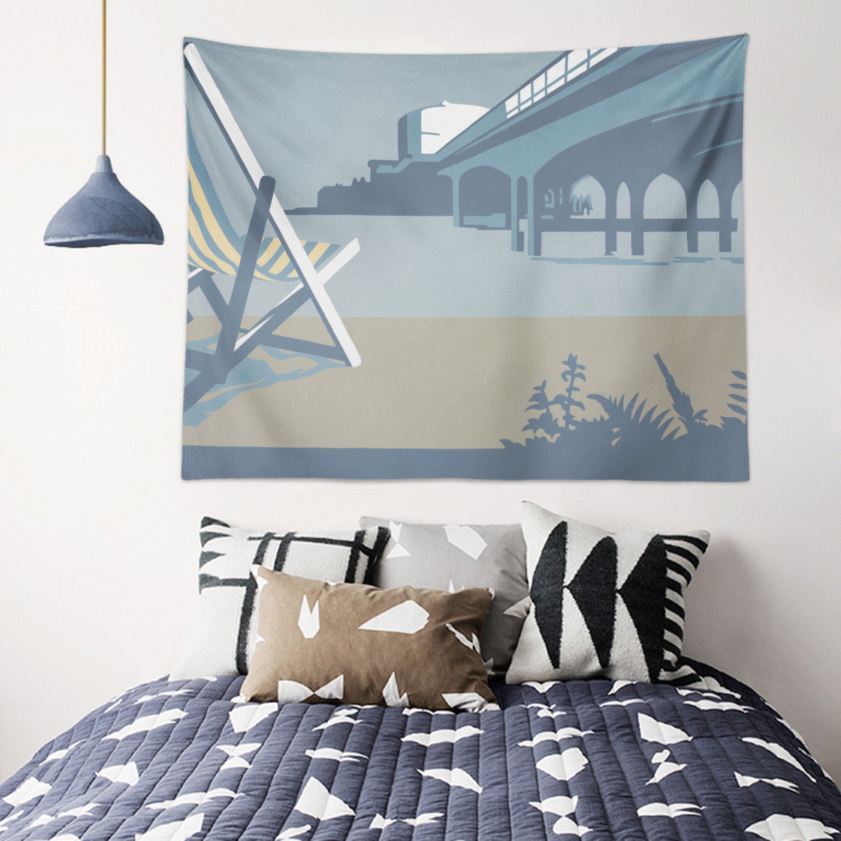 3D Beach Bridge 1012 Steve Read Tapestry Hanging Cloth Hang