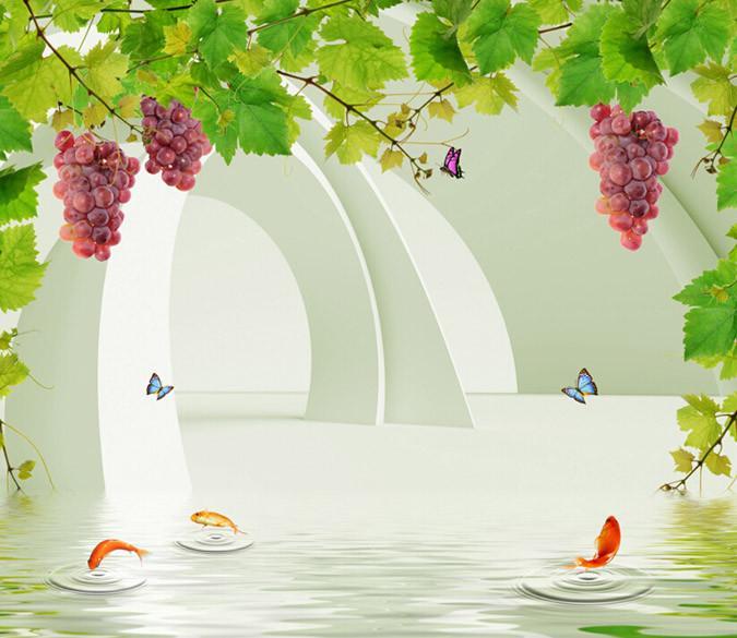 3D Grape And Fish Wallpaper AJ Wallpaper 1 