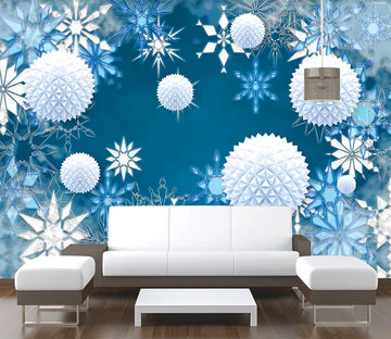 3D Ice Snowflake WC2029 Wall Murals